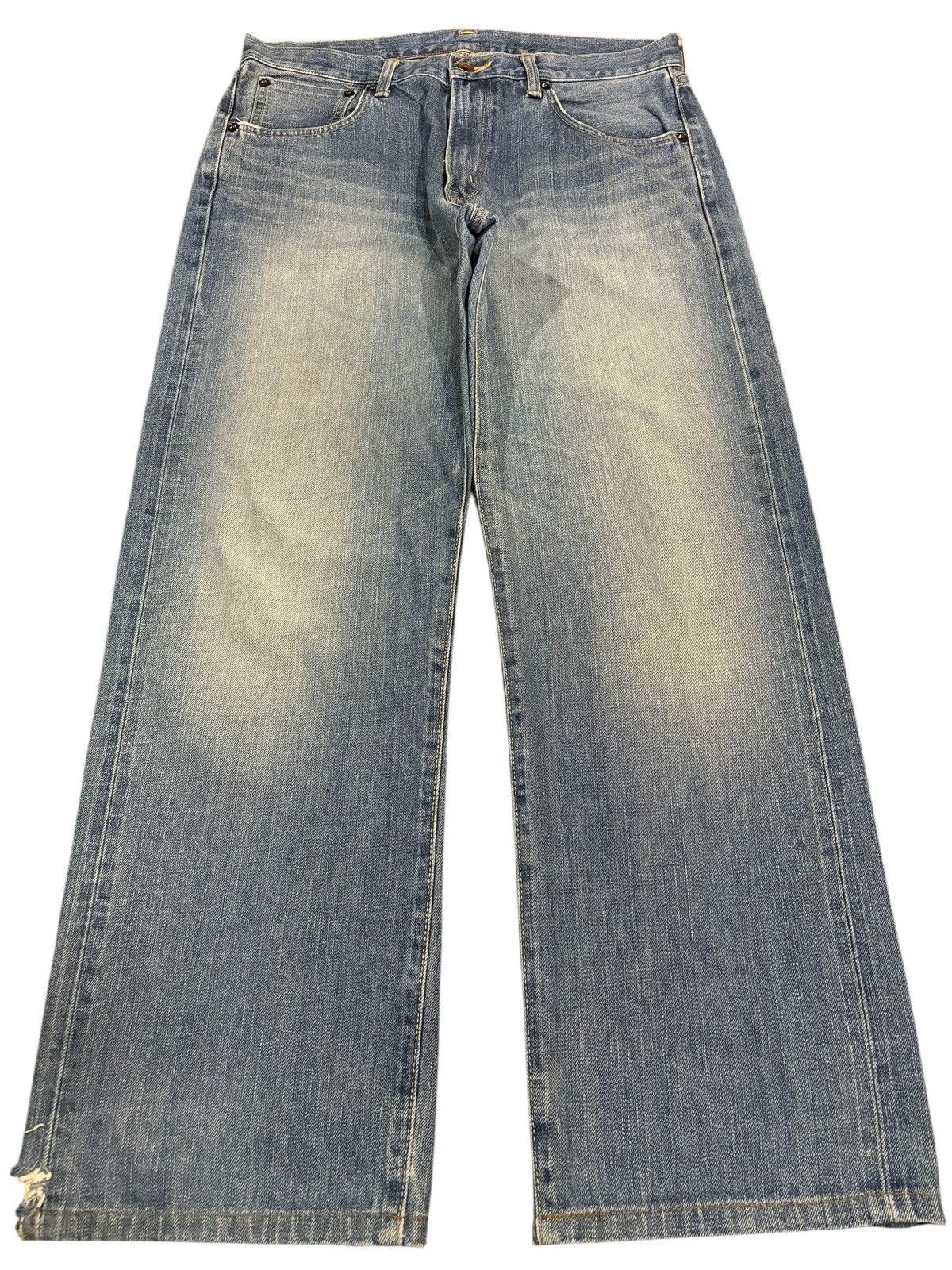 Edwin × Self Edge 90s Vtg Edwin 505 Selvedge Orange Tag Distressed Faded Jeans Size US 33 - 2 Thumbnail