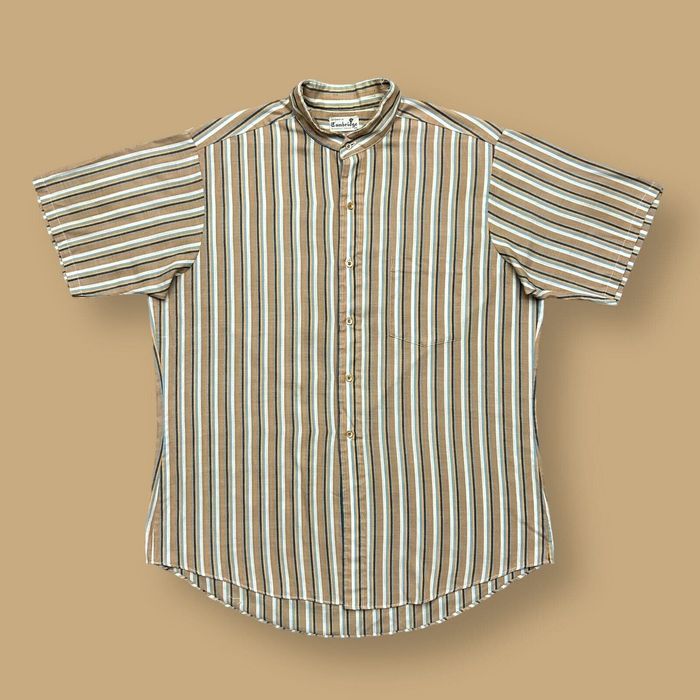 Vintage Vintage 60s Shirt Button Up Striped Cambridge Distressed