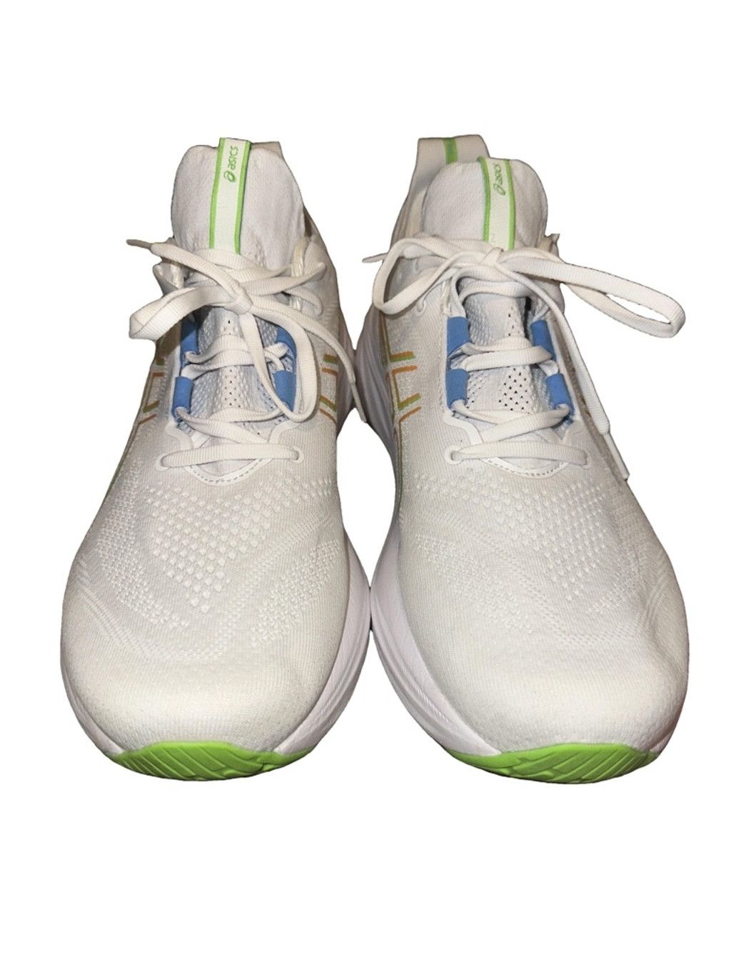 Asics Men's Asics Size US 12 White Blue Green Gel Nimbus 26 Size US 12 / EU 45 - 3 Thumbnail