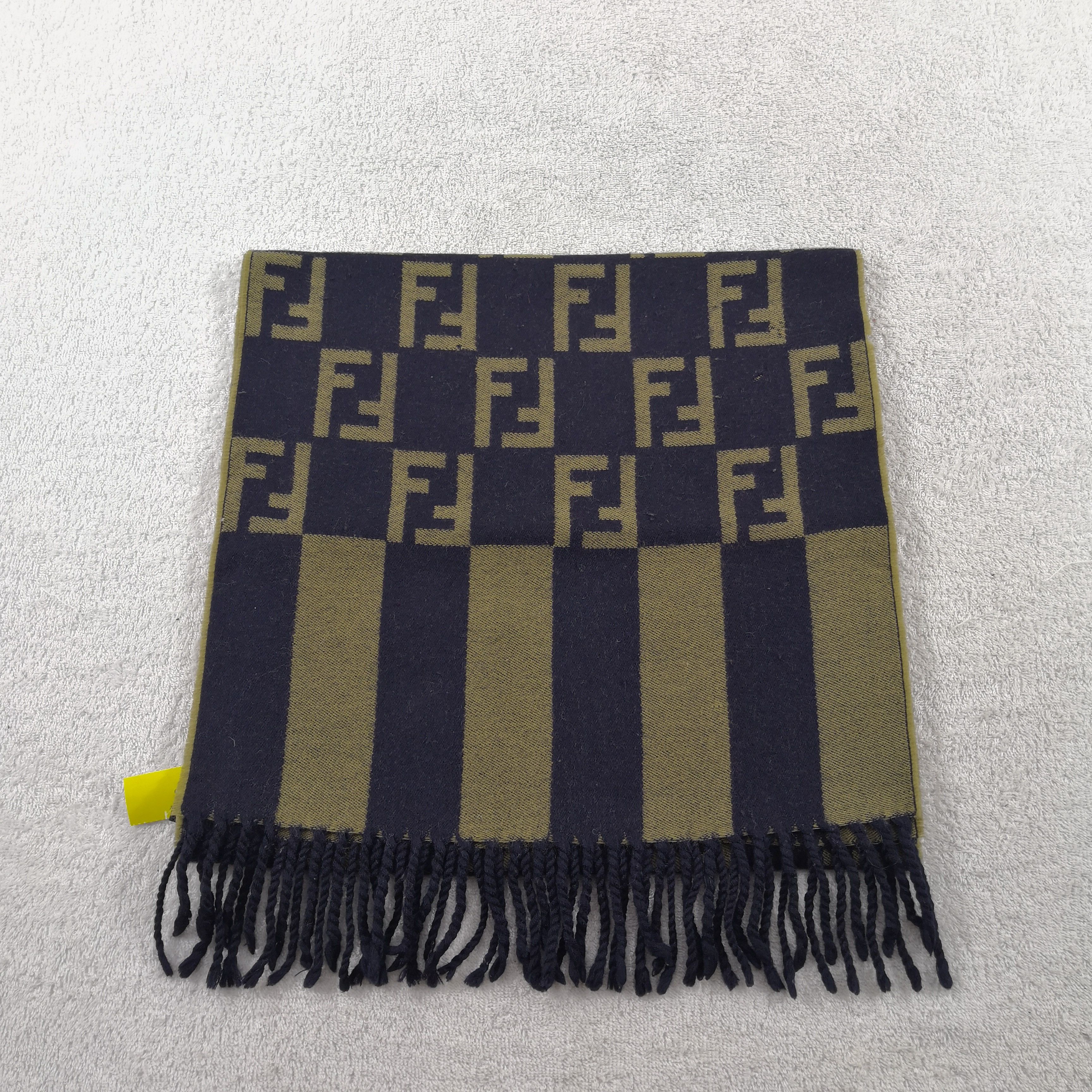 Fendi Vintage Fendi Scarf Wool Fendi Zucca FF Monogram Scarves. Size ONE SIZE - 2 Thumbnail
