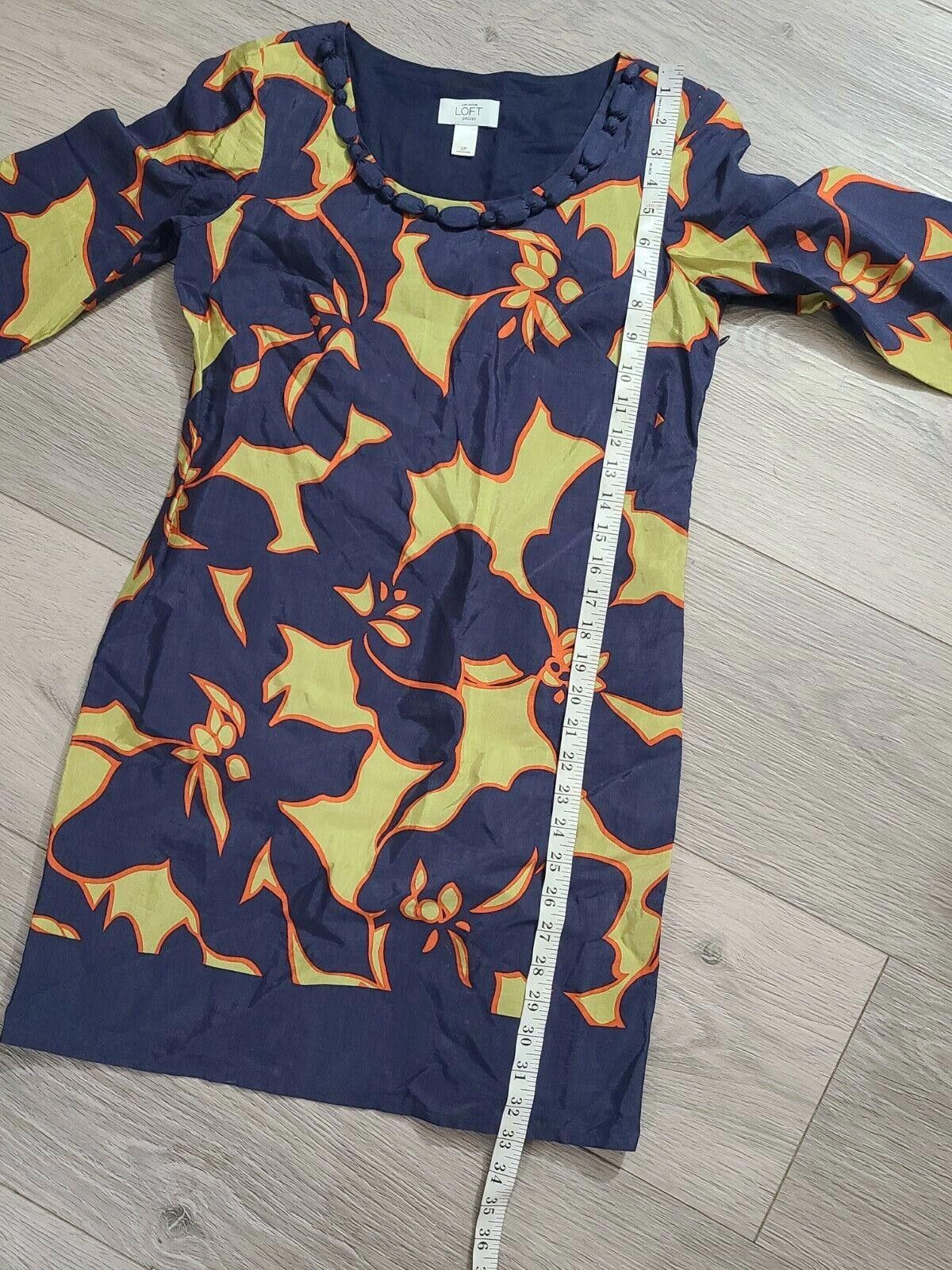 Designer Ann Taylor Loft Dress 2p Petite Mod Floral Short Size XS / US 0-2 / IT 36-38 - 5 Thumbnail