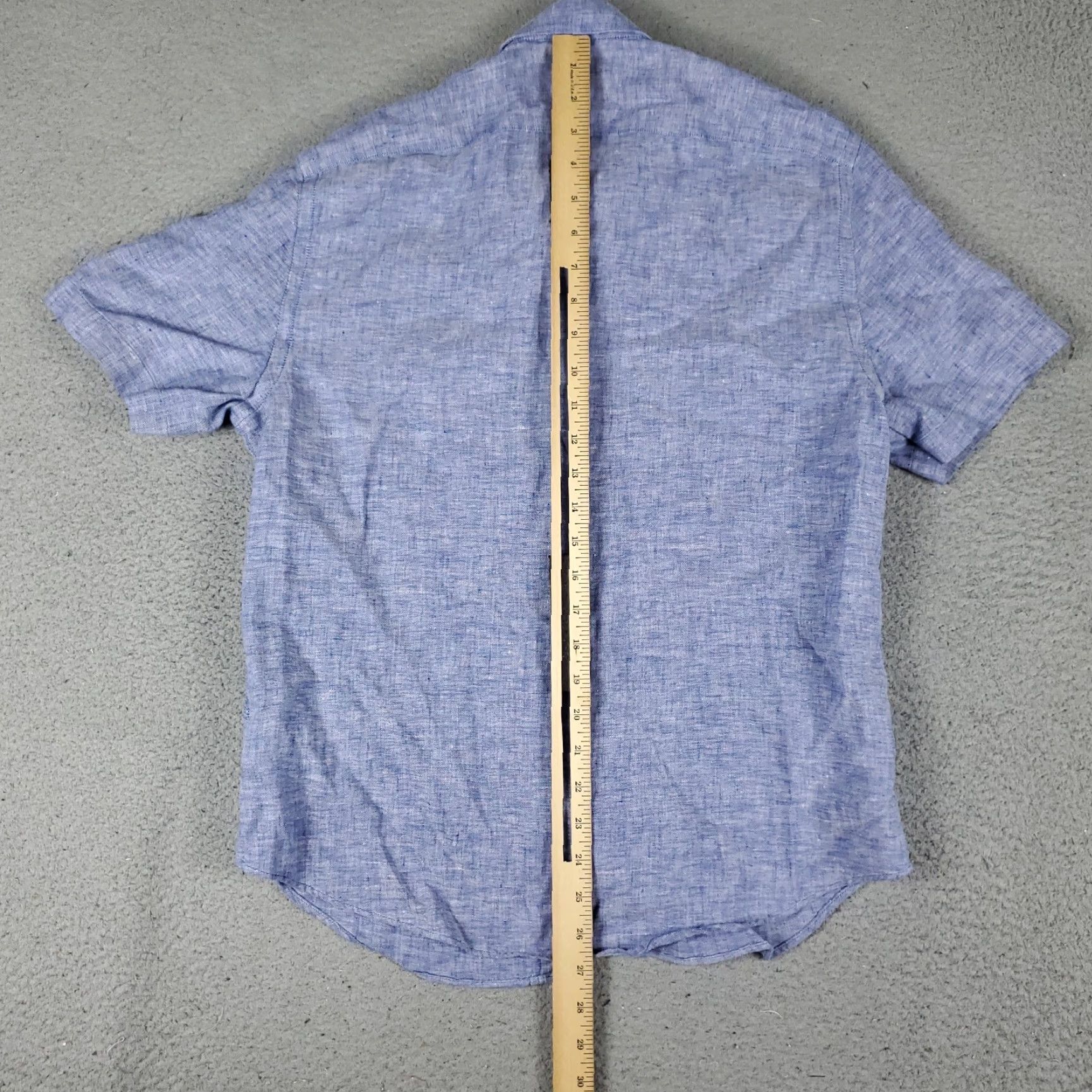 UNTUCKit UNTUCKit Blue Linen Button-Up Shirt Mens Small Short Sleeve Casual Size US S / EU 44-46 / 1 - 3 Thumbnail