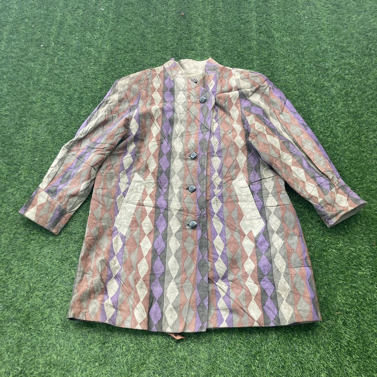 Genuine Leather × Pierre Balmain PIERRE BALMAIN PARIS PATCHWORK DESIGN LEATHER LONG JACKET Size ONE SIZE - 1 Thumbnail