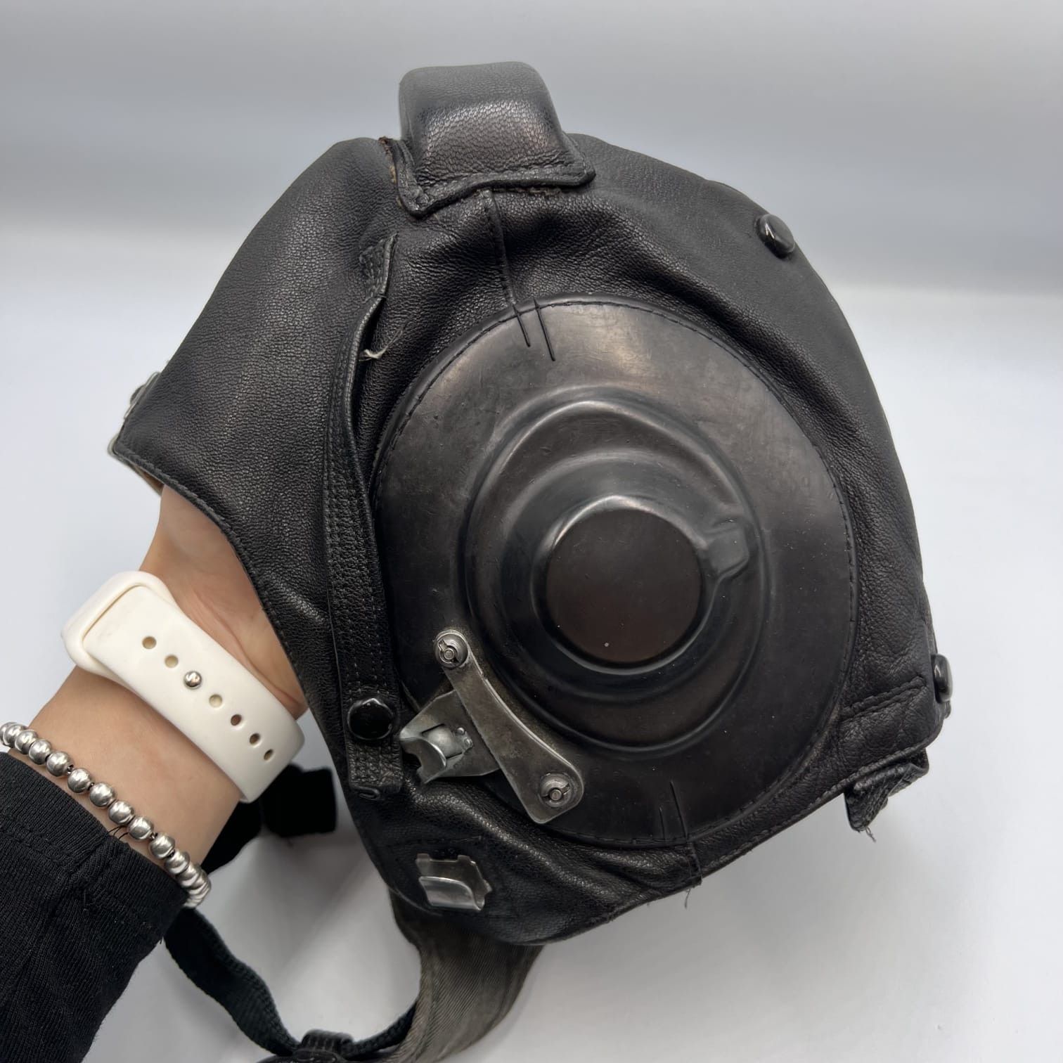 Vintage Original Aviator Pilot Leather Winter Soviet USSR Helmet Size ONE SIZE - 1 Thumbnail