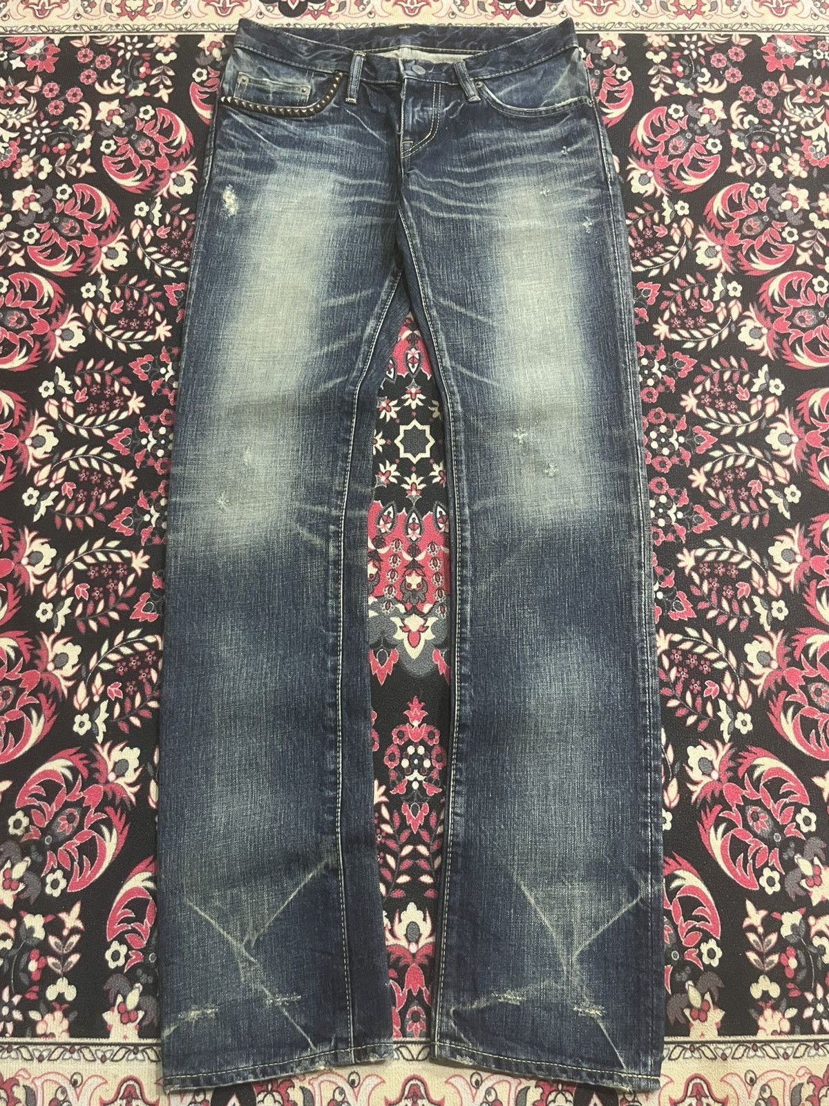 Hysteric Glamour Hysteric Studded Scab Patched Jeans | Grailed