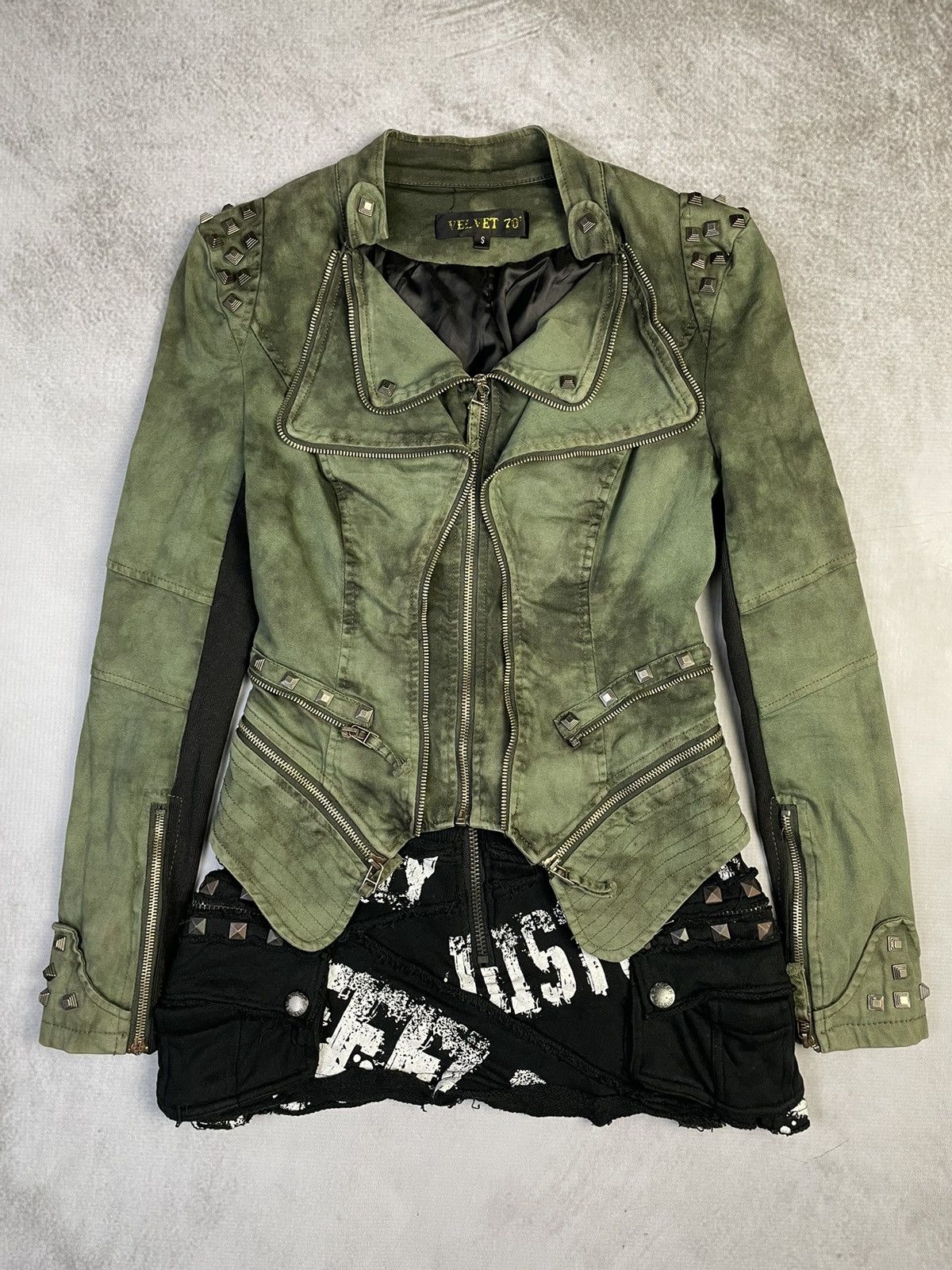 14th Addiction Y2k Archive Shalang Style Studded Avant Garde Rider Jacket Size S / US 4 / IT 40 - 1 Thumbnail