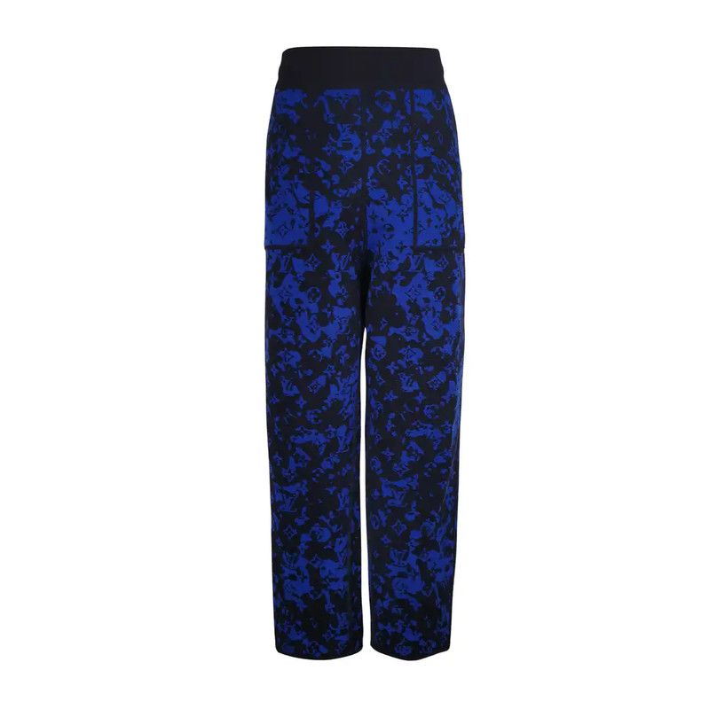 Louis Vuitton Louis Vuitton Blue Wool Logo Casual Pants 0089 Size 23" - 1 Thumbnail