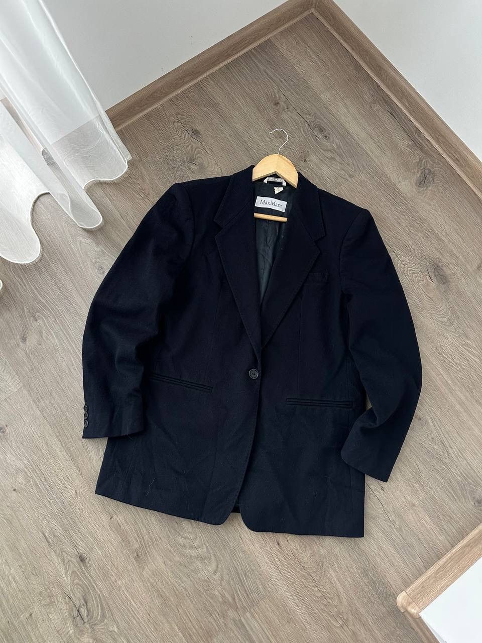 Vintage Vintage Max Mara Wool Blue Button Blazer Jacket Size 38R - 2 Thumbnail