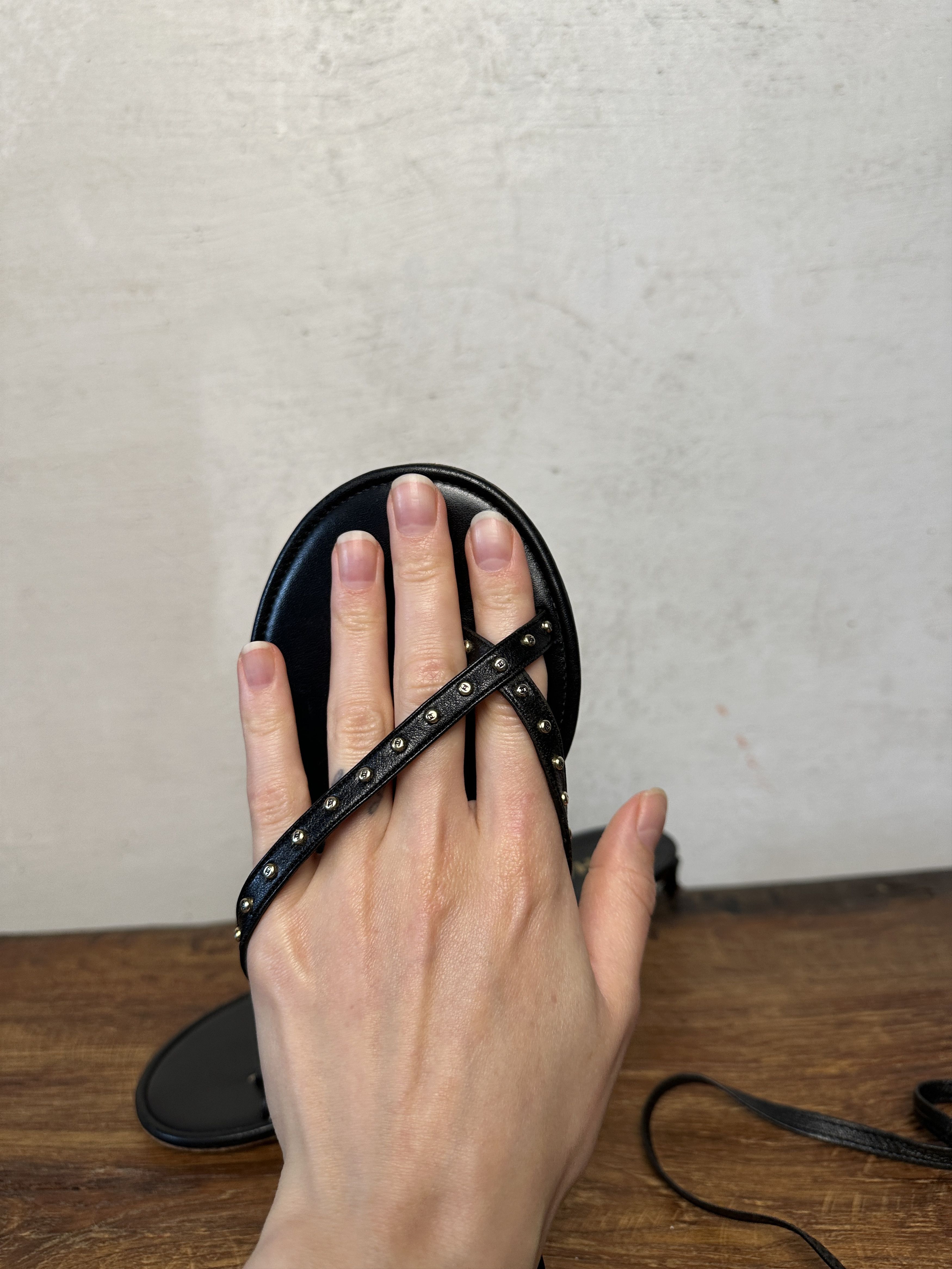 Chanel Chanel 00s Studs Black Strappy Sandals Size US 9.5 / IT 39.5 - 6 Thumbnail