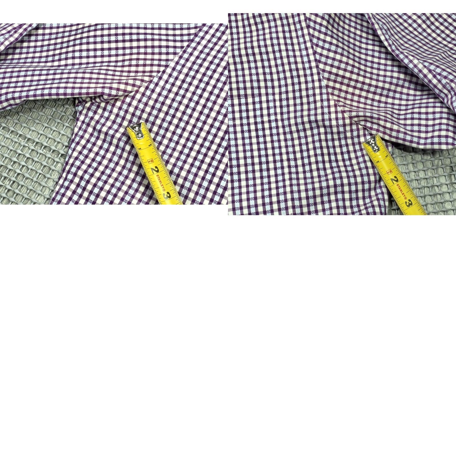 Neiman Marcus VINTAGE Neiman Marcus Mens Slim Dress Shirt Purple Plaid 15.5 32/33 Button Up Shirt Size 42R - 10 Thumbnail
