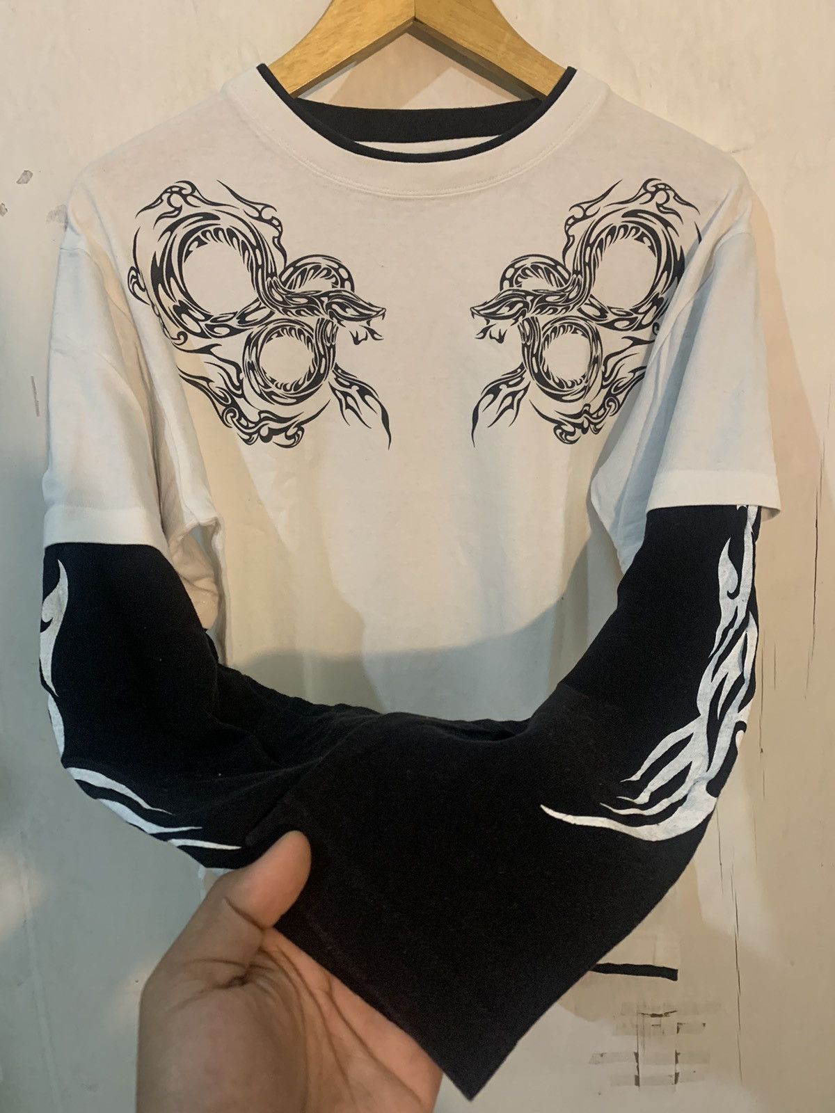14th Addiction × If Six Was Nine × Le Grande Bleu (L.G.B.) Japanese poem double layer Long Sleeve Size US M / EU 48-50 / 2 - 3 Thumbnail