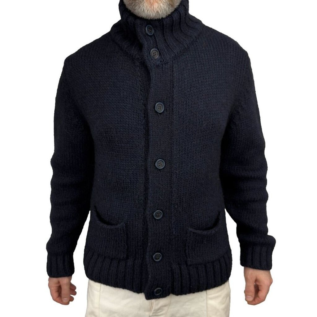 Other SPONTINI PARIS Quiet Luxury Navy Knit Cardigan Sweater sz M Size US M / EU 48-50 / 2 - 1 Thumbnail