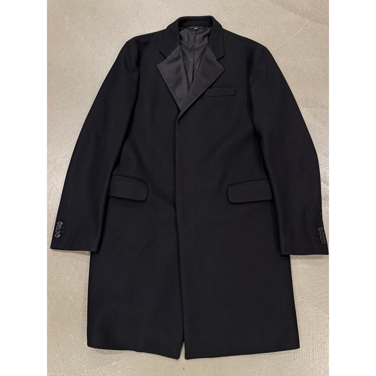 Helmut Lang 2000s Helmut Lang satin collar wool coat Size XXL / US 16-18 / IT 52-54 - 1 Thumbnail