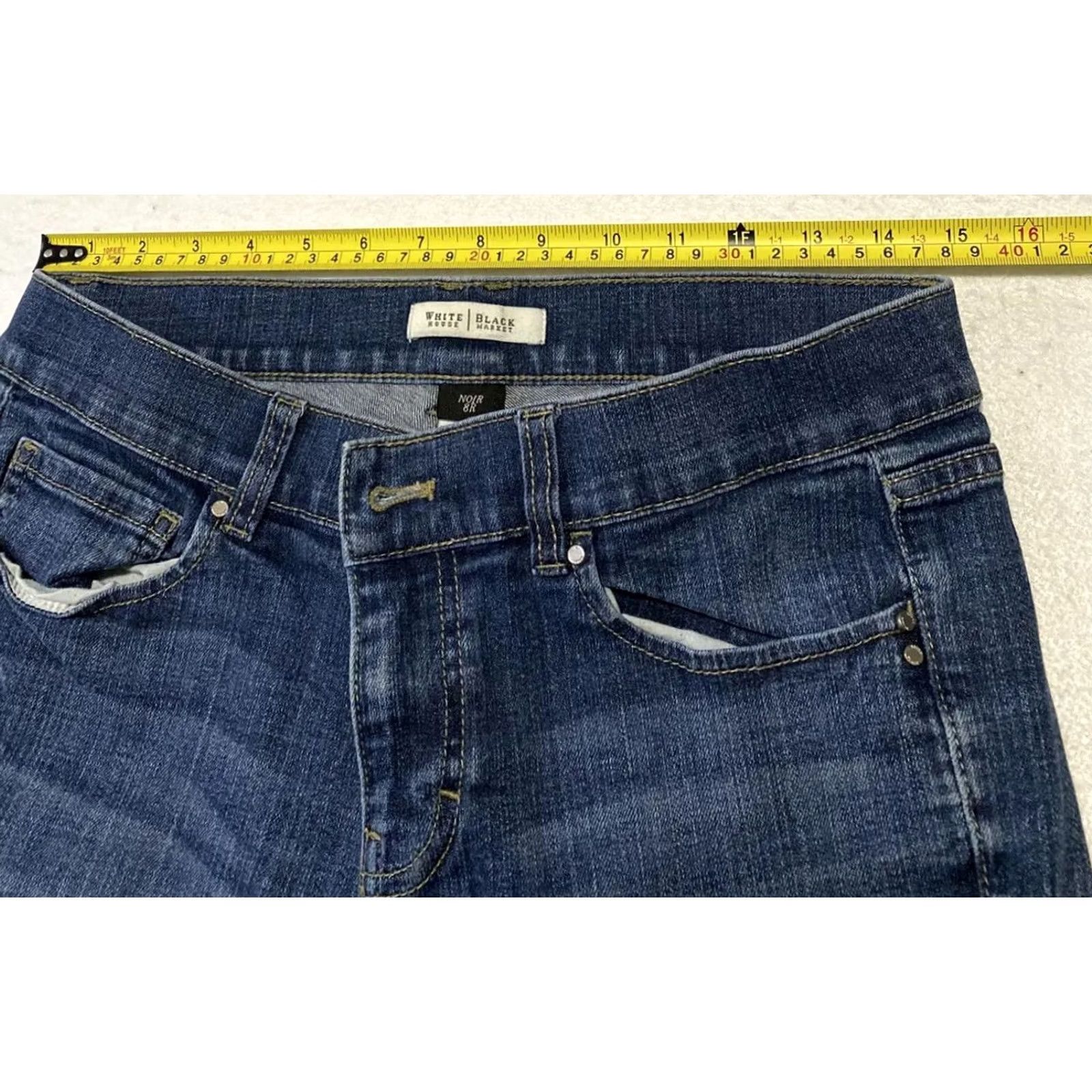 White House Black Market White House Black Market Jeans Women Size 8 Blue Cotton Polyester Elastane Regular Inseam 25" Waist 30" Vintage No Size 30" / US 8 / IT 44 - 5 Thumbnail