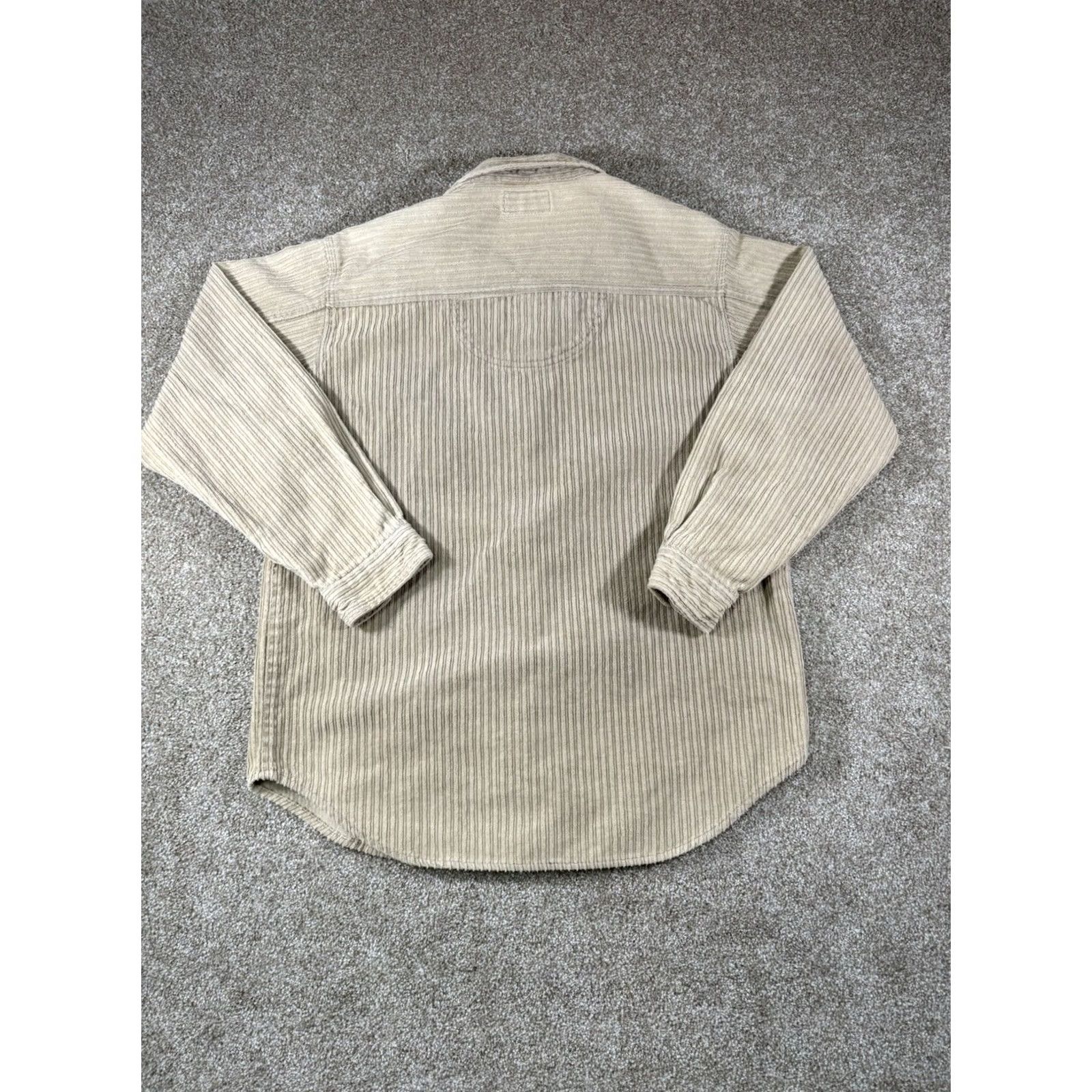Vintage VINTAGE At Last Jeanswear Corduroy Button-Up Shirt Women L Beige 90s Carpenter Style Mens? Women? Size L / US 10 / IT 46 - 6 Thumbnail