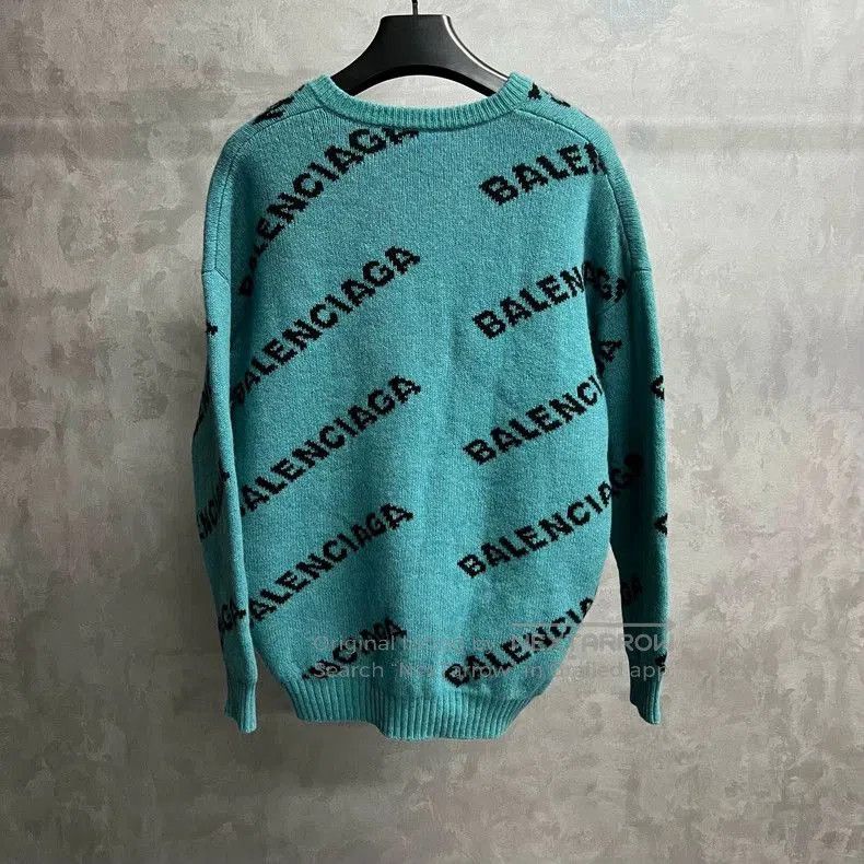 Balenciaga Balenciaga Blue Logo V-Neck Sweater. Size US XS / EU 42 / 0 - 2 Thumbnail