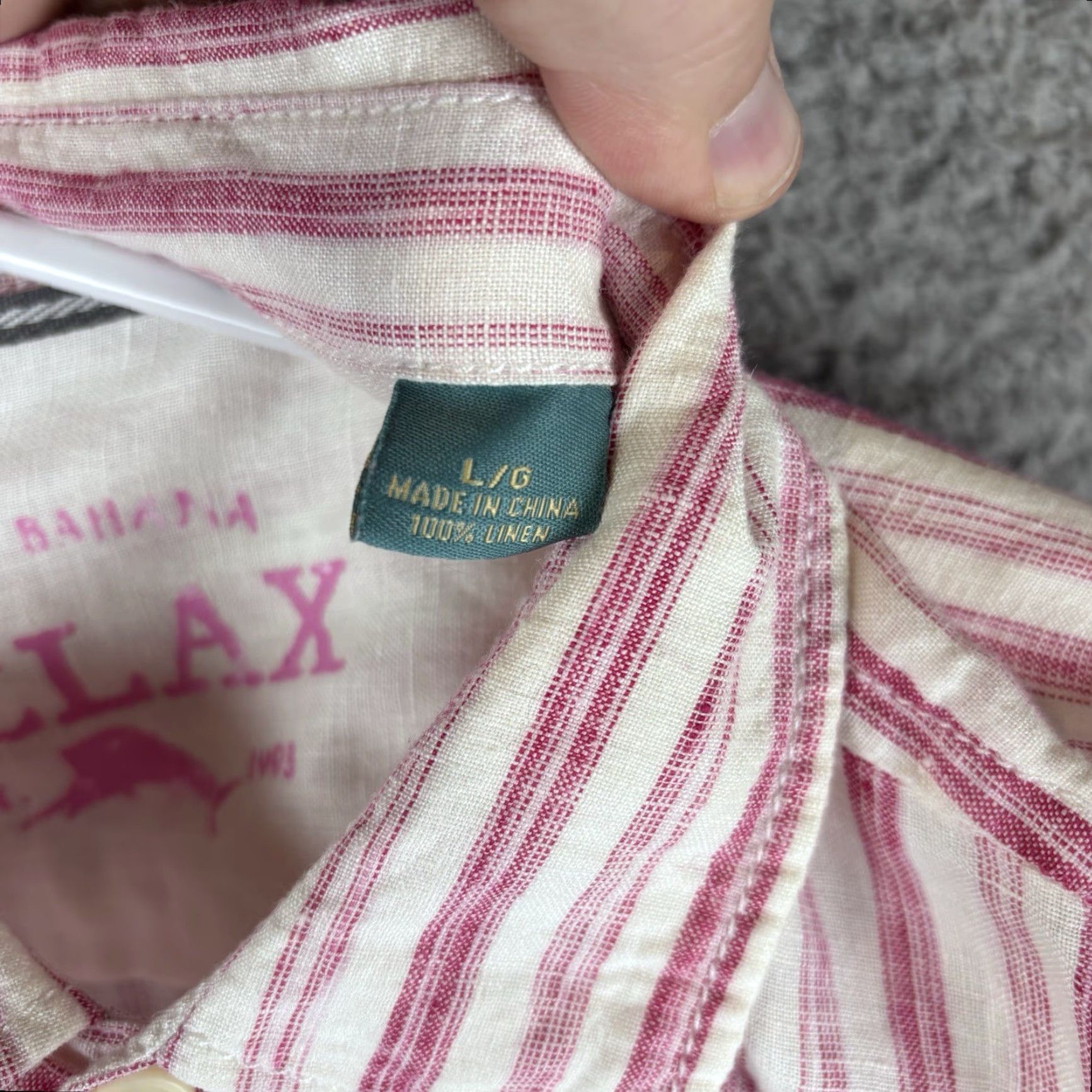 Tommy Bahama Tommy Bahama Shirt Mens L Pink Stripe Linen Long Sleeve Button-Up Collared Pocket Size US L / EU 52-54 / 3 - 4 Thumbnail