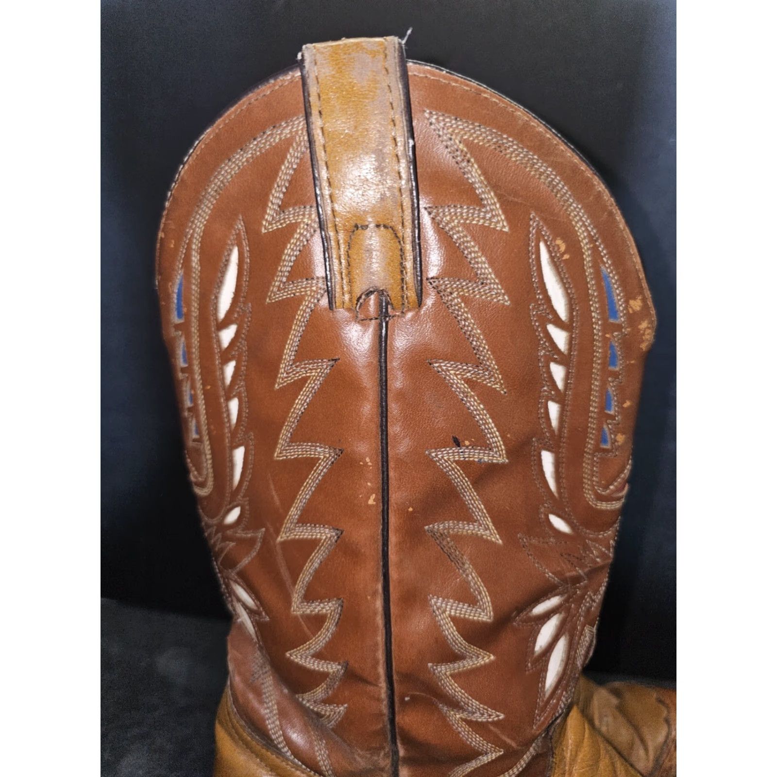 VINTAGE Texas All American Made Leather Cowboy Boot Style 47393 Mens Size 8 EEE Brown Leather Western Cowboy Boots Men's 8 EEE