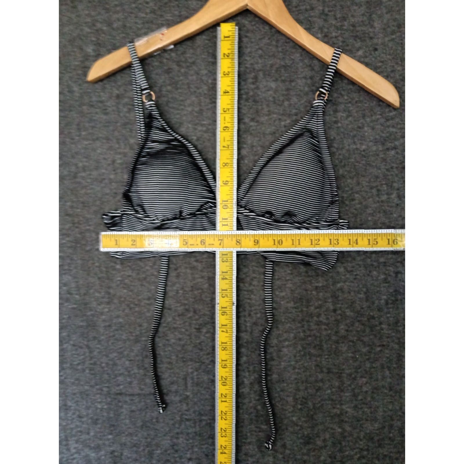 Vintage Shade & Shore Women's Striped Black/White Bikini Swimsuit Top M 8-10 Size M / US 6-8 / IT 42-44 - 4 Thumbnail