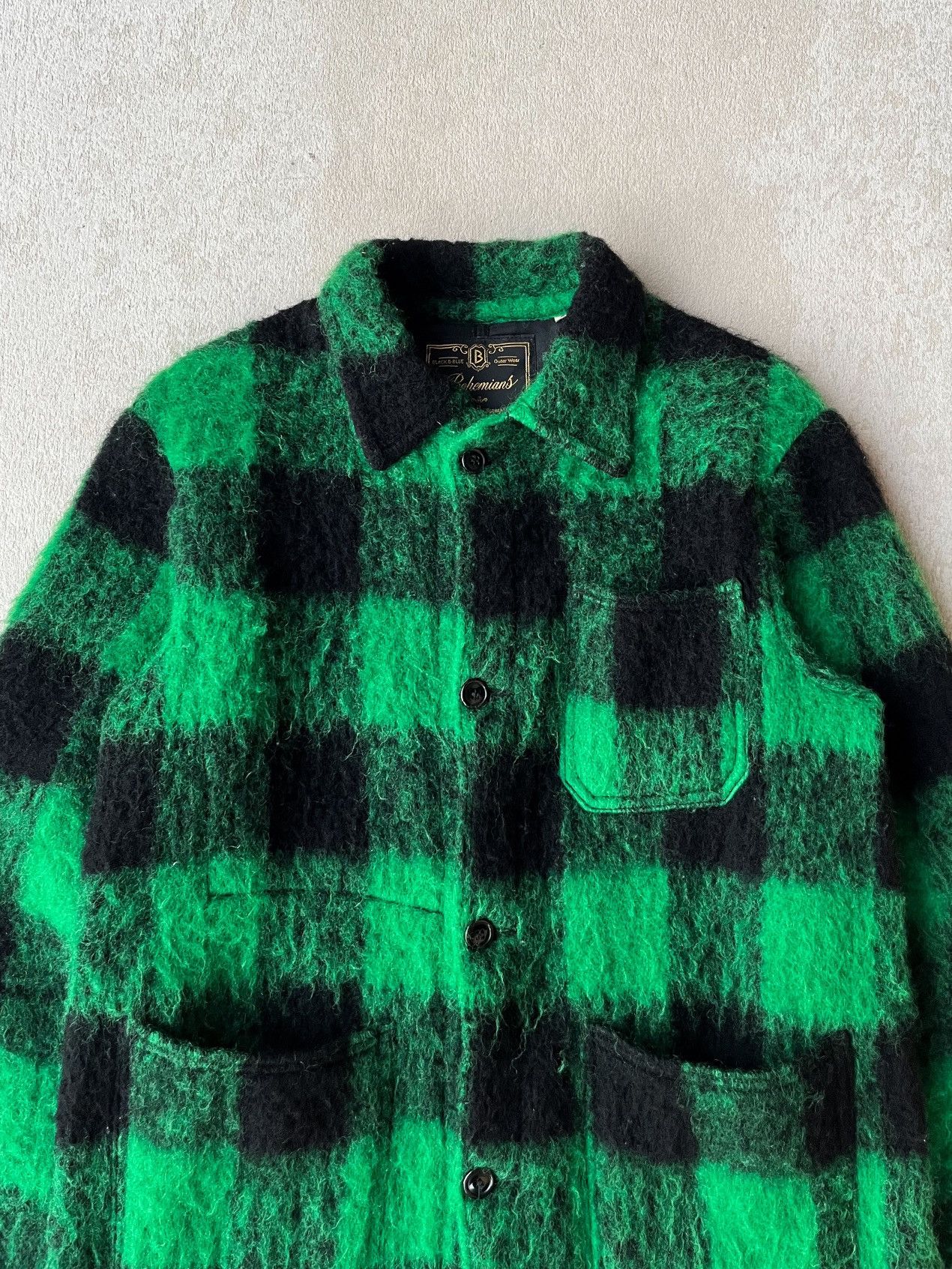Japanese Brand BohemianS 🇯🇵 Wool / Mohair Plaid Chore jacket Size US L / EU 52-54 / 3 - 7 Thumbnail