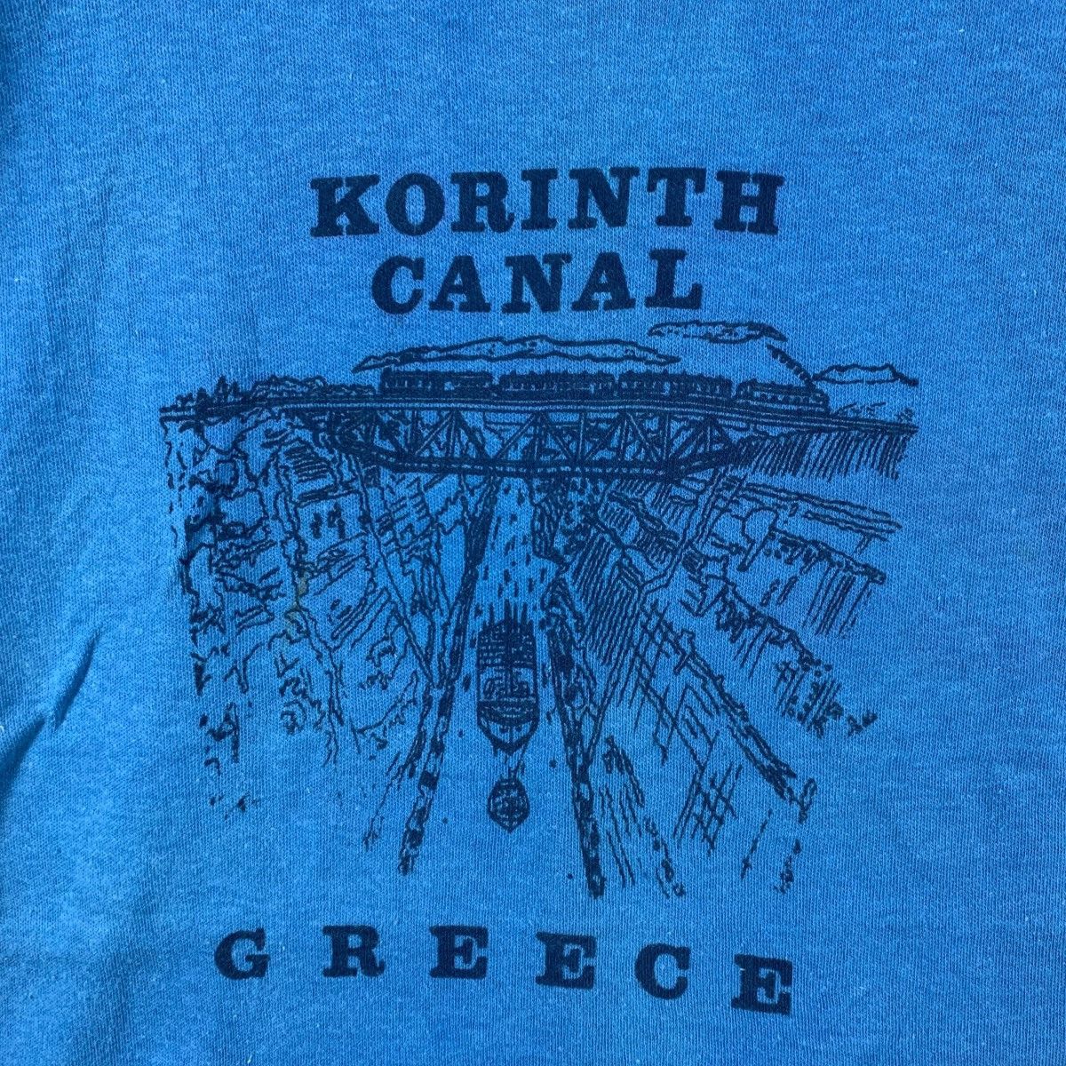 Vintage Vintage 89’ KORINTH CANAL GREECE Made In Athens Tee Shirt Size US S / EU 44-46 / 1 - 3 Thumbnail