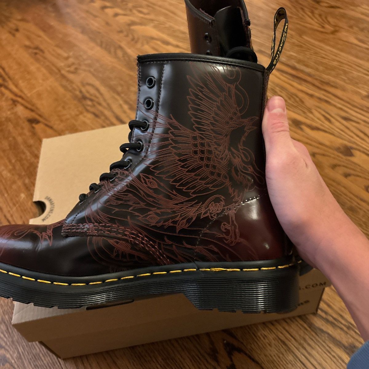 Dr. Martens 1460 PHOENIX ARCADIA RUB OFF LEATHER BOOTS Size US 9 / EU 42 - 2 Thumbnail