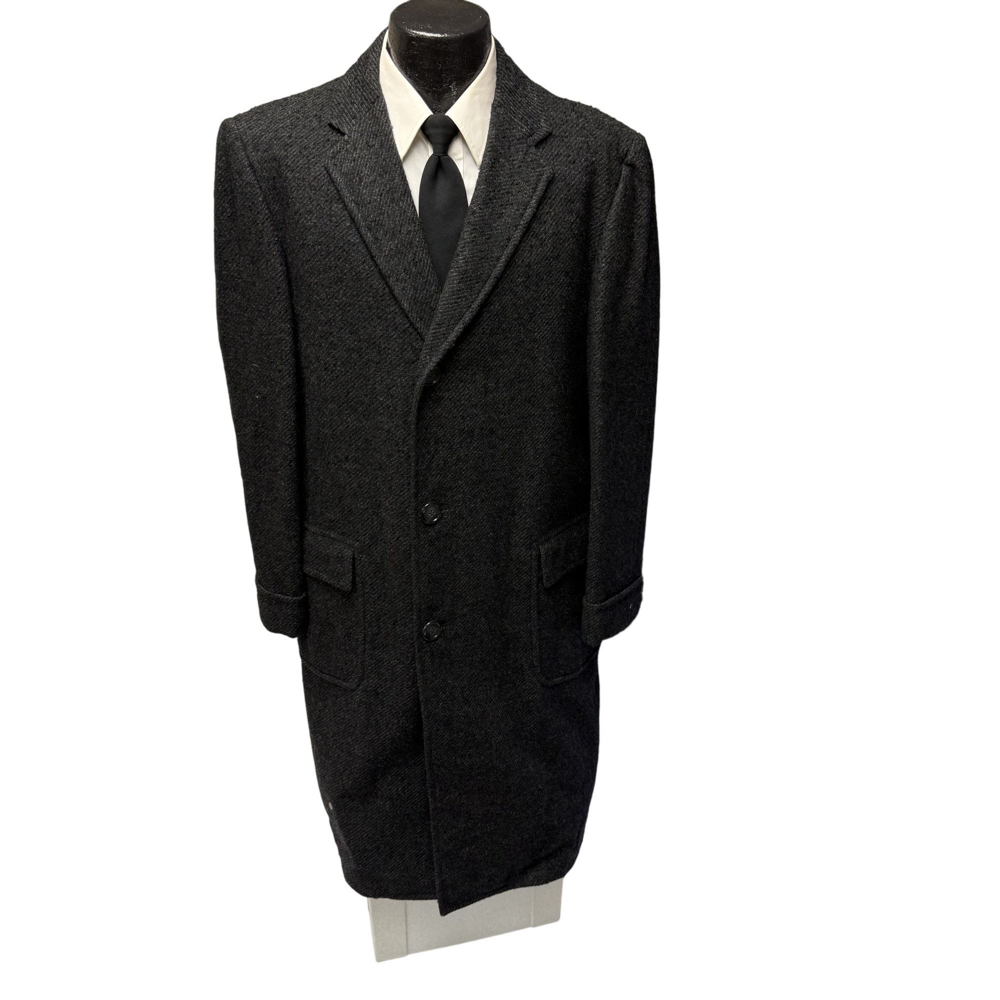 Other Vtg Robert Hall Charcoal TRENCH Coat Gentlemans Jacket Size 44R - 1 Thumbnail
