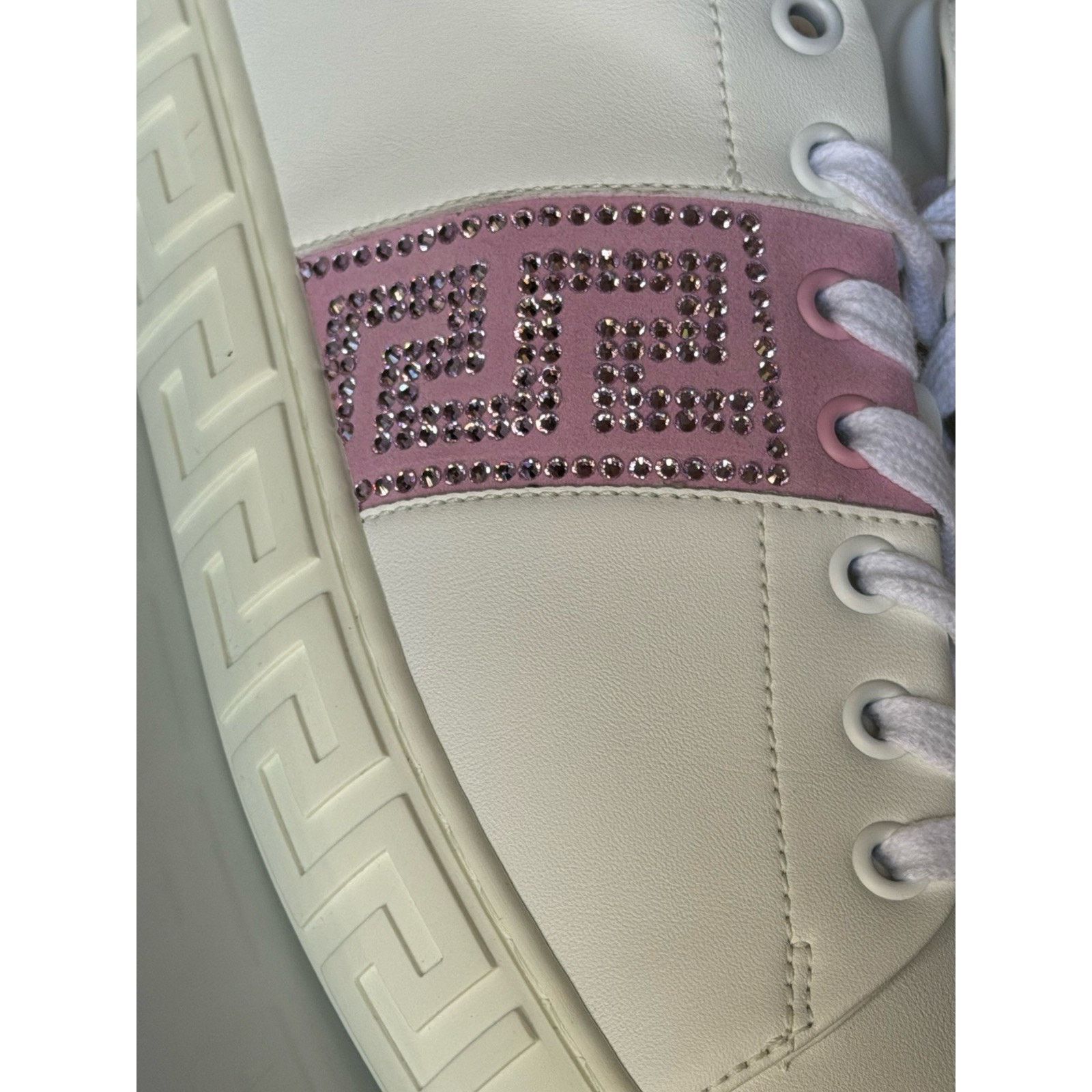 Versace Versace Crystal Greek Leather Sneakers 10.5 US 1013568 Size US 10.5 / IT 40.5 - 5 Thumbnail
