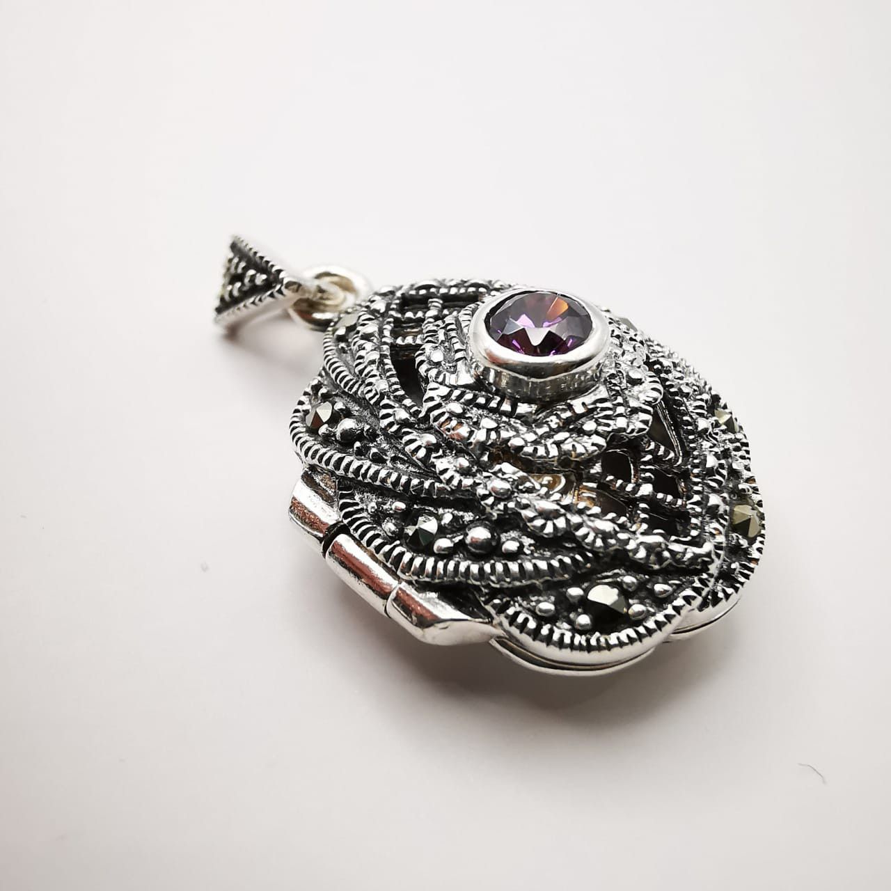 Vintage Vintage Pendant 925 Sterling Silver,Jewelry,Zircon,Marcasite Size ONE SIZE - 2 Thumbnail