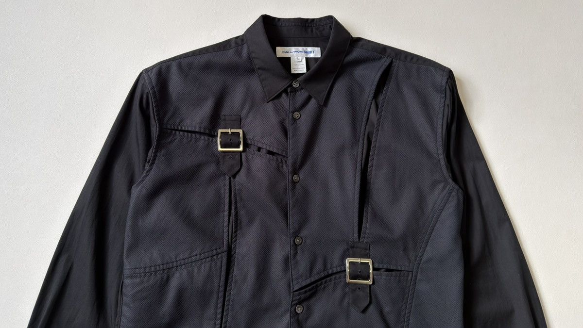 Comme des Garcons Black Patch Work Bondage Strap Shirt Size US M / EU 48-50 / 2 - 6 Thumbnail