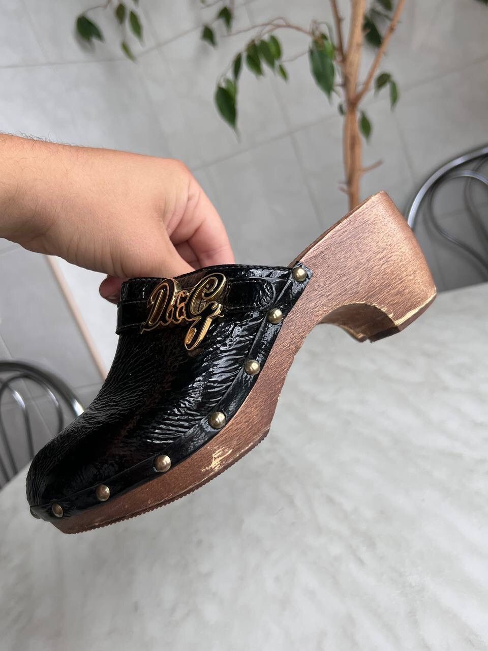 Dolce & Gabbana Dolce & Gabbana Clogs 90s/00s Vintage Sandals Woods Learher Size US 7.5 / IT 37.5 - 6 Thumbnail