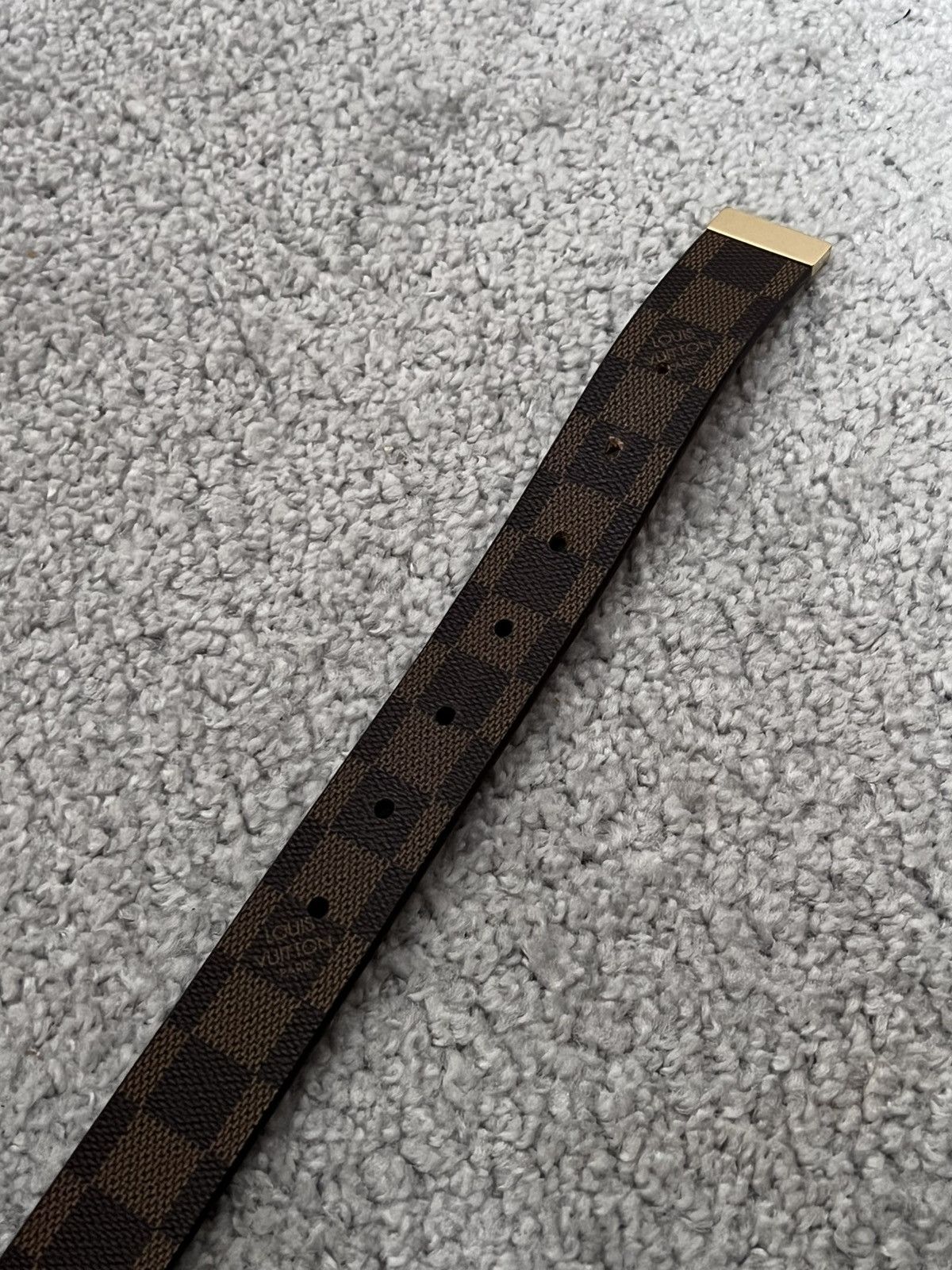 Louis Vuitton Louis Vuitton Damier Santur Carre Belt Brown Golden Size ONE SIZE - 9 Thumbnail