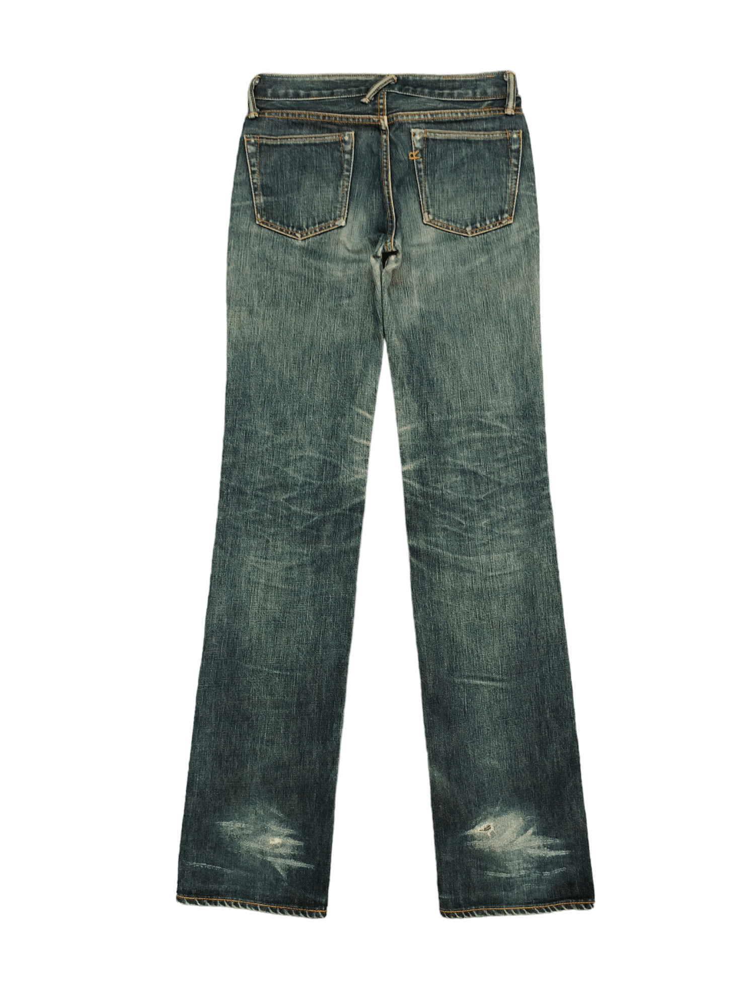 Kapital Vintage 90s 45rpm Clawmark Distress Faded Long Denim Jeans Size US 28 / EU 44 - 11 Thumbnail