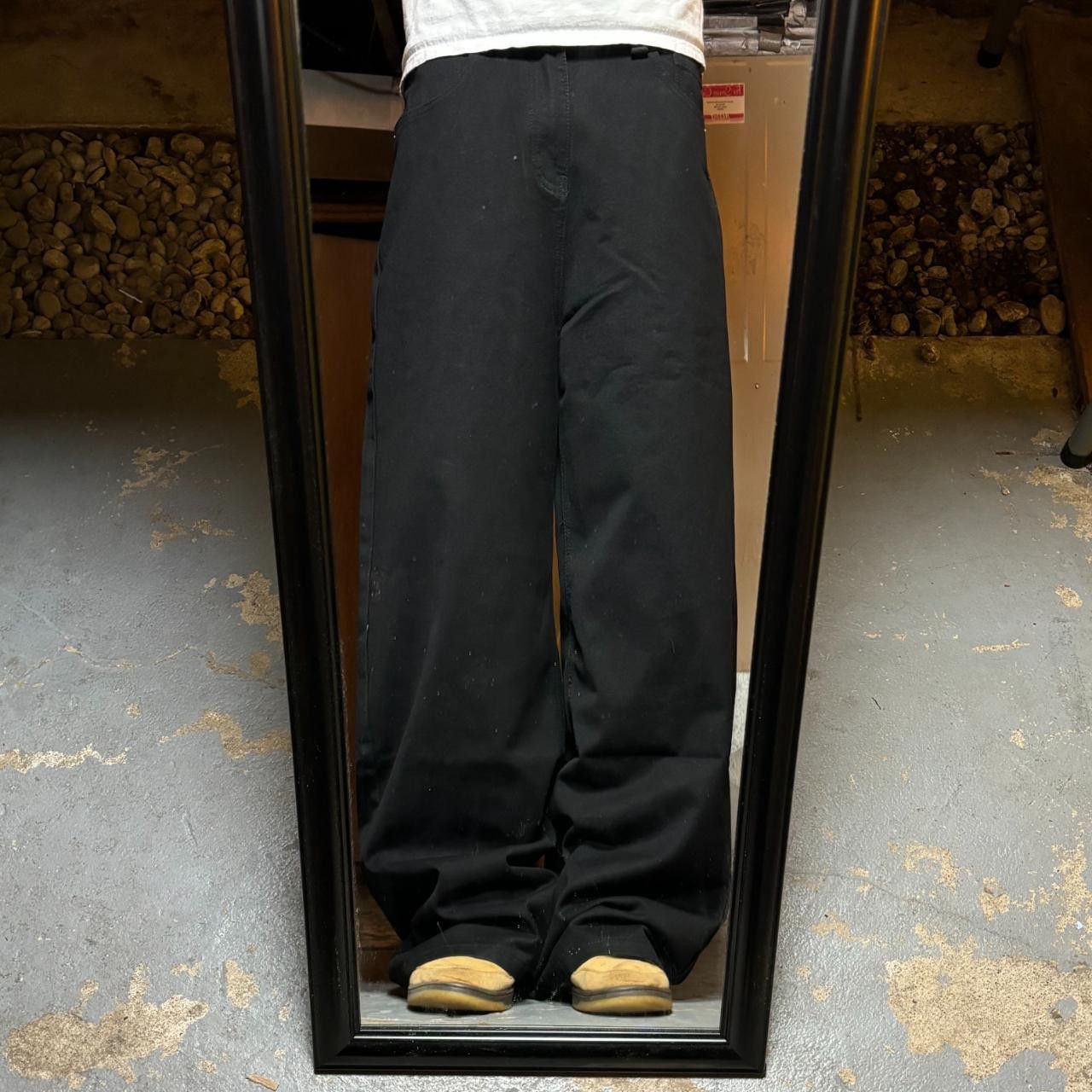 Japanese Brand baggy black wide leg jeans y2k/200s Size US 32 / EU 48 - 1 Thumbnail
