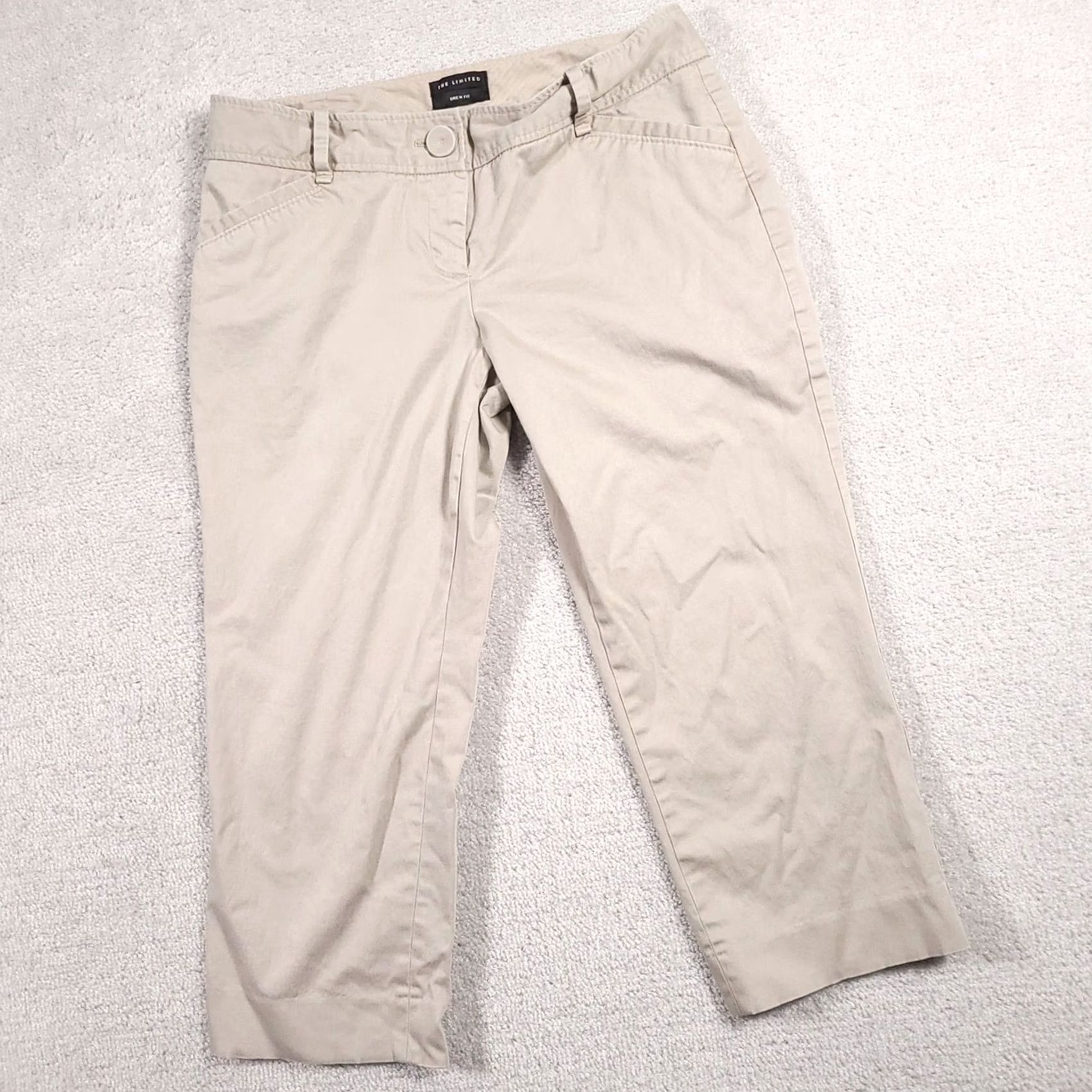 Vintage The Limited Drew Fit Dress Pants Capri Womens 8 Khaki Stretch Straight Leg Chino Capris Tall 8 Beige Women’s Pants Capri* Size 30" / US 8 / IT 44 - 2 Thumbnail