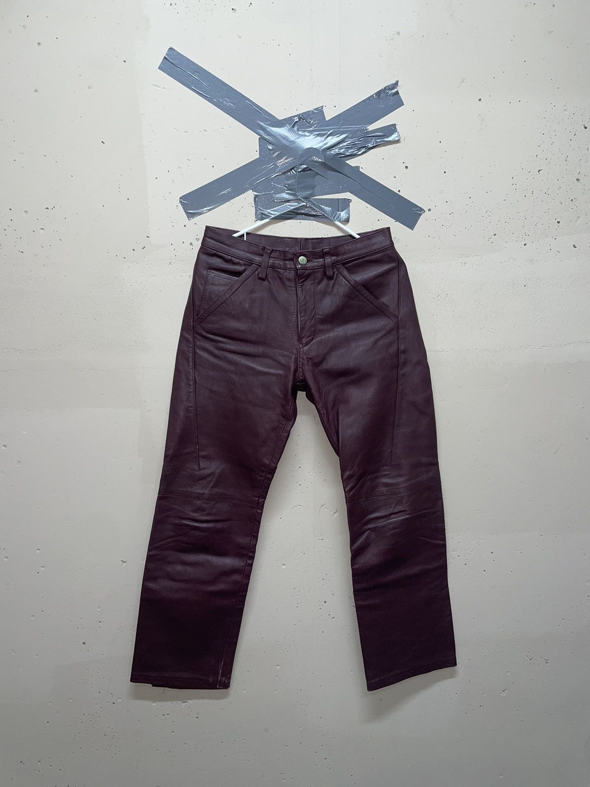 PPFM Ppfm japanese brand brown leather pants Size US 30 / EU 46 - 1 Thumbnail