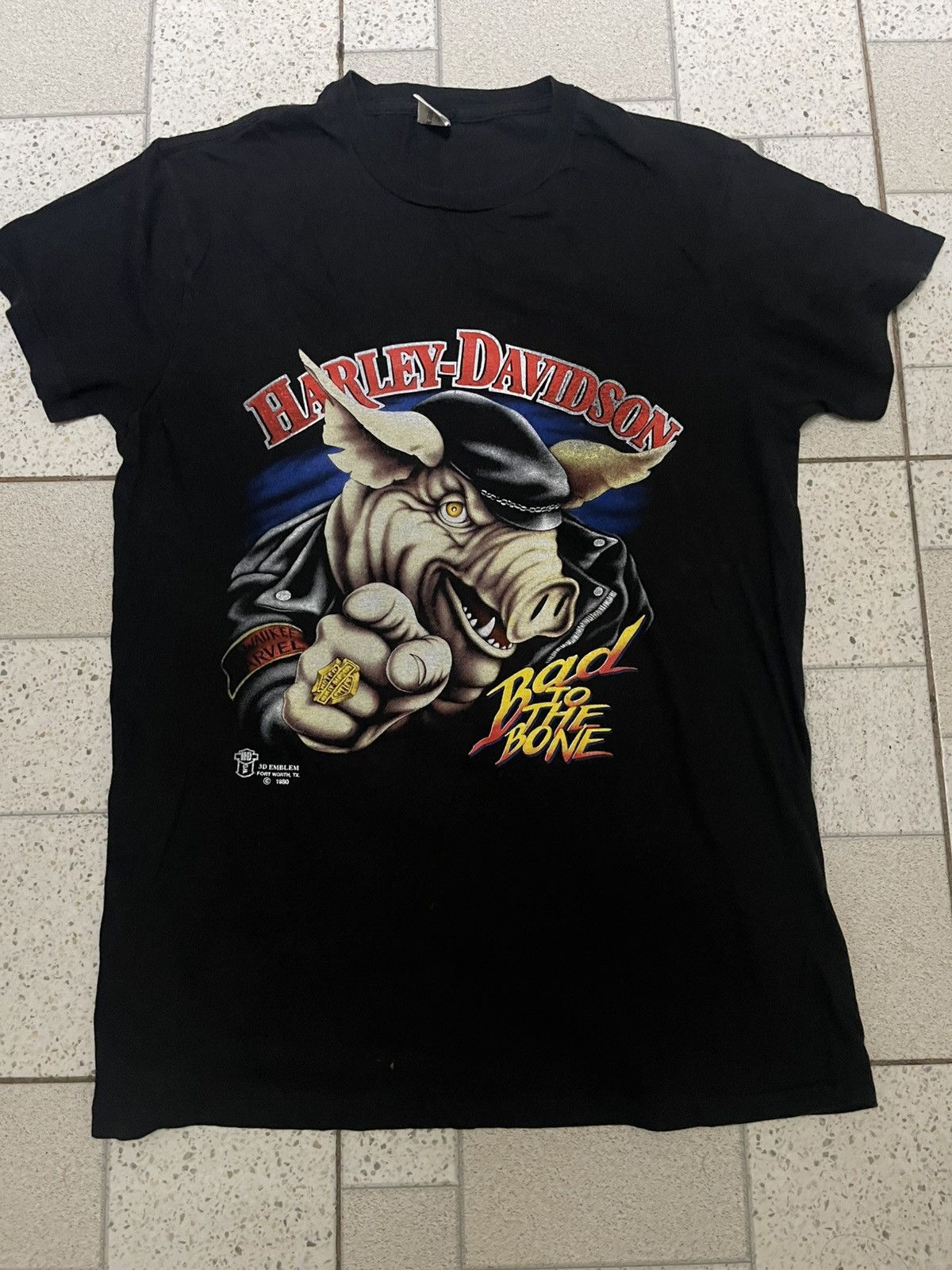 Harley Davidson Bad To The Bone Black Mens Shirt Size Large