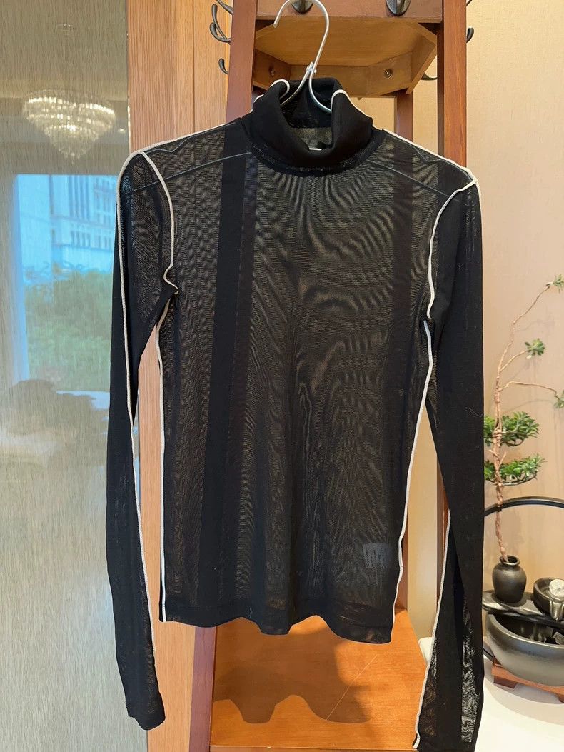 Helmut Lang HELMUT LANG A net yarn knit top with a bright edge Size XS / US 0-2 / IT 36-38 - 2 Thumbnail