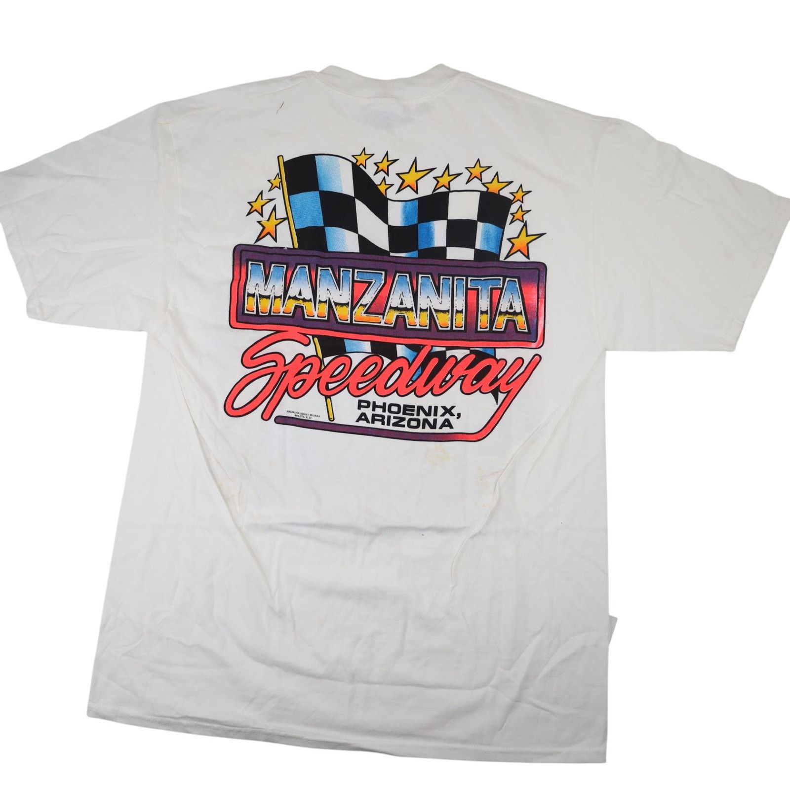 Vintage VTG Manzanita Speedway Sprint Car Racing War Graphic T Shirt Size US L / EU 52-54 / 3 - 9 Thumbnail