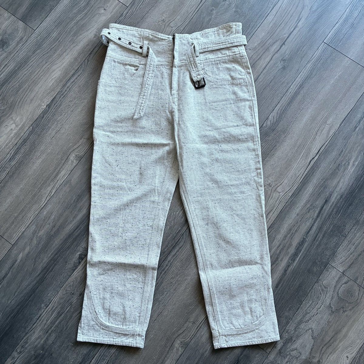 Isabel Marant Isabel Marant Gray Medley Cotton Twill Belted Pants Size 32" / US 10 / IT 46 - 1 Thumbnail