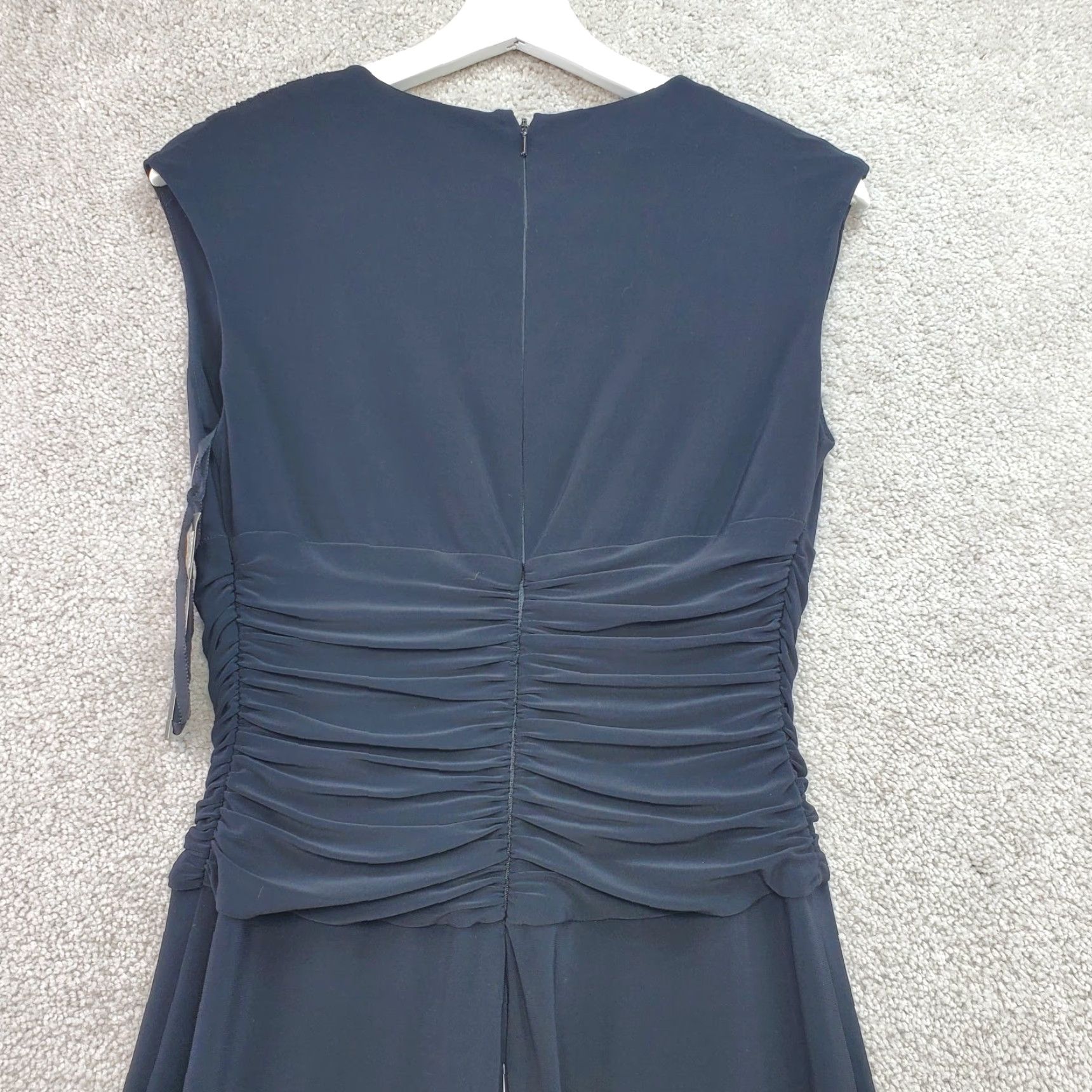 anne klein fit & flare dress Anne Klein Womens Plus Striped Fit & Flare Midi Dress Gray 24W main image 0