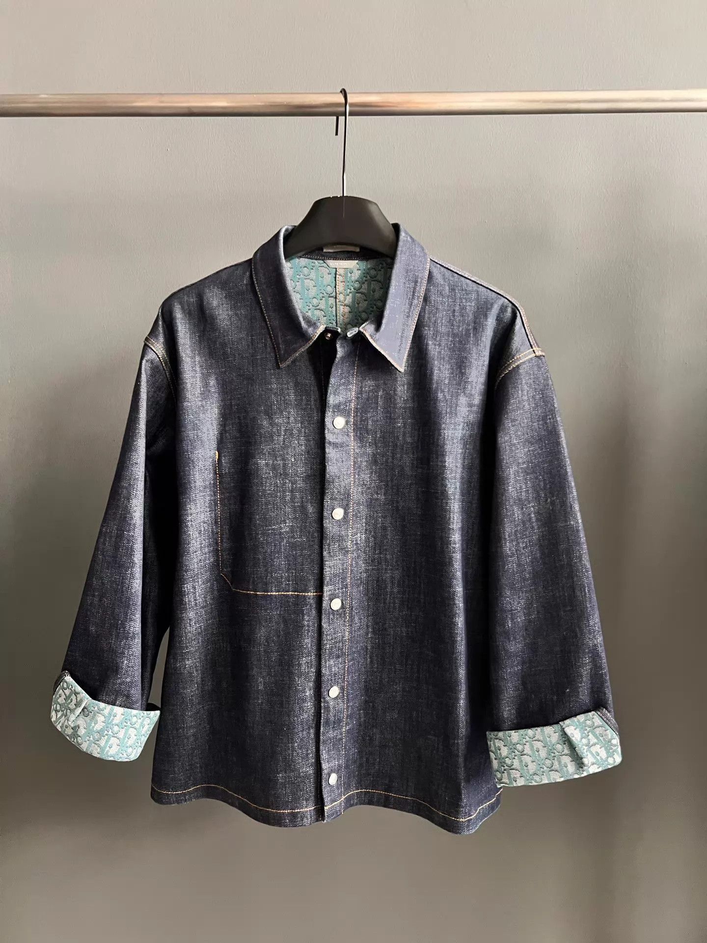 Dior Dior Oblique Print Interior Denim Jacket Blue Size US M / EU 48-50 / 2 - 1 Thumbnail