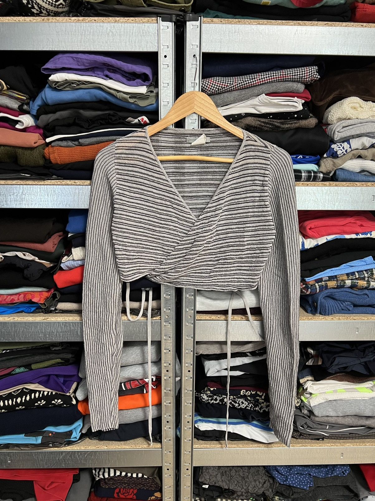 Sarah Pacini Sarah Pacini Boho Wrap Cardigan Light Knit Top Italy Striped Size ONE SIZE - 1 Thumbnail