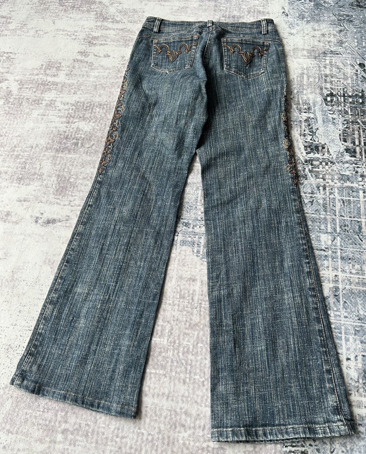 If Six Was Nine Flower Embroidery Flared Jeans Size US 28 / EU 44 - 7 Thumbnail
