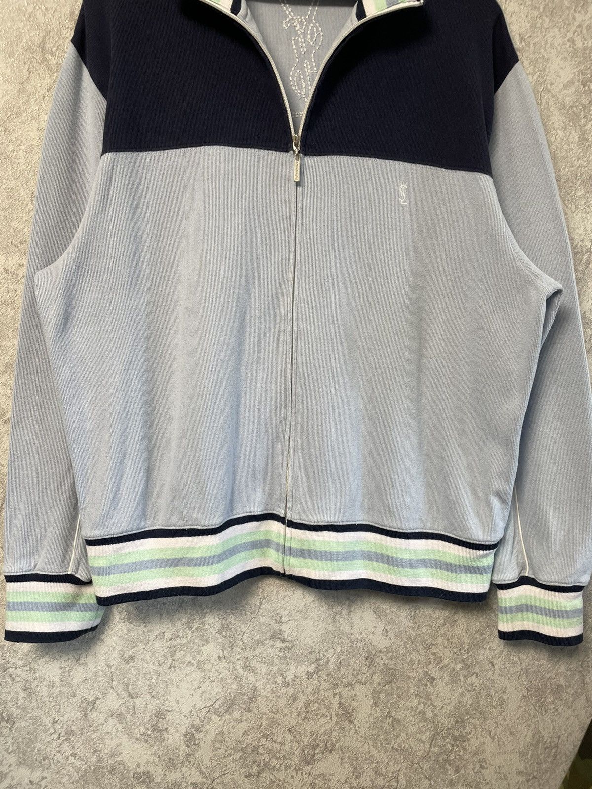 Yves Saint Laurent Vintage Yves Saint Laurent YSL Sweater Full Zip Blue Jumper Size US XXL / EU 58 / 5 - 3 Thumbnail