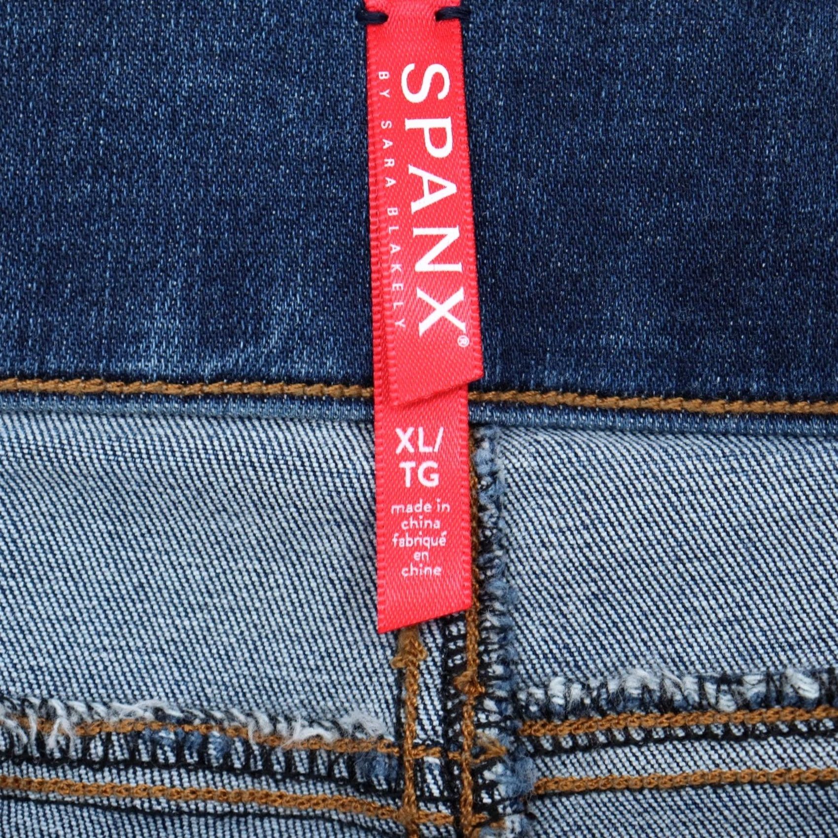 Spanx SPANX Jeans Distressed Skinny Jeans Size XL Blue Medium Wash Denim Pull On Jeggings Women Size 40" / US 18 - 2 Thumbnail