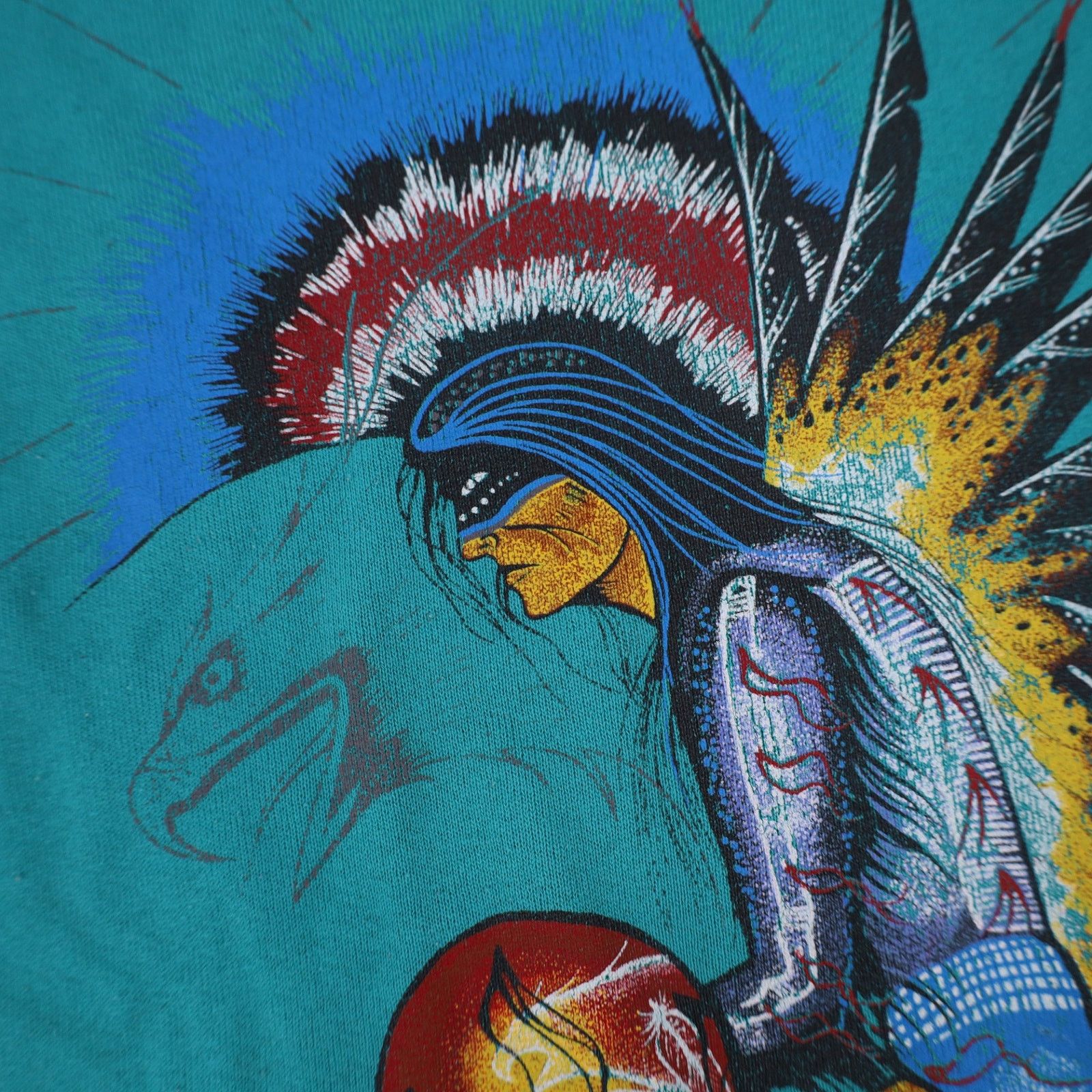Vintage Vintage 90s Native American Sun Graphic Sweatshirt Size US XL / EU 56 / 4 - 5 Thumbnail