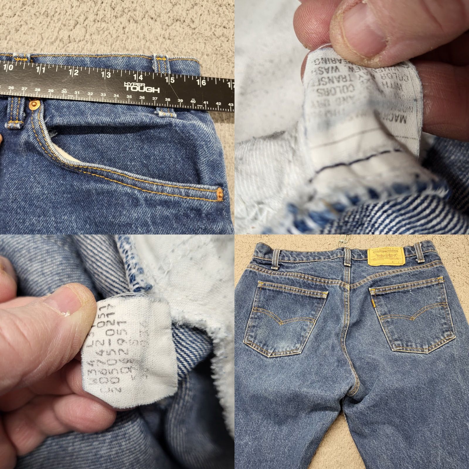 Levi's VINTAGE Levi's 505 Jeans Mens 34x31 Blue Straight Orange Tab 90s Made in USA Denim Size US 34 / EU 50 - 8 Thumbnail