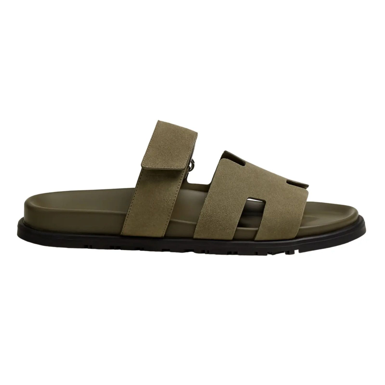 Hermes Hermes Chypre Sandal Mens Vert Toundra Suede Flat 46 13 Size US 13 / EU 46 - 1 Thumbnail
