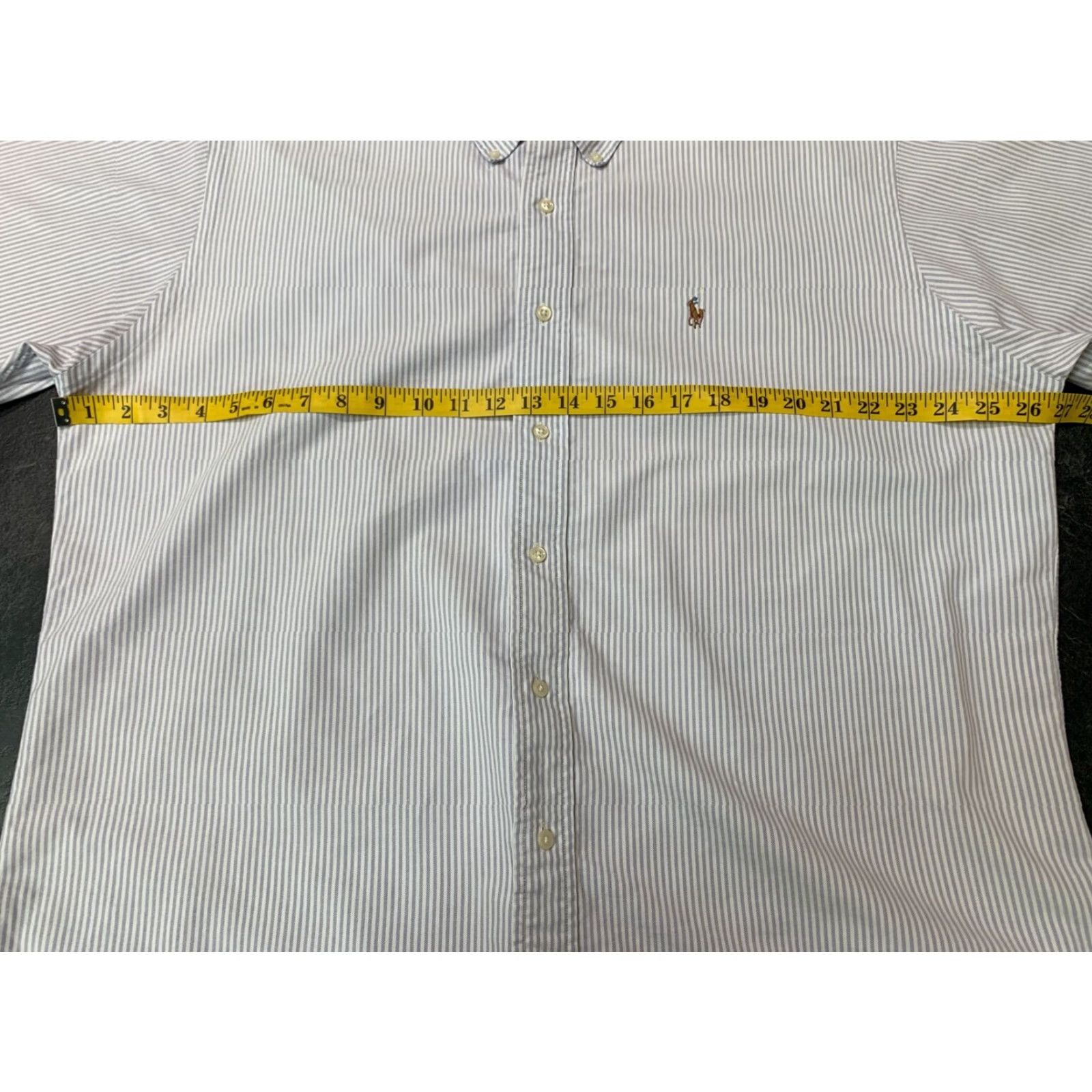 Ralph Lauren Ralph Lauren Men's Striped Cotton Button Down Short Sleeve Shirt Large White Purple Size US L / EU 52-54 / 3 - 6 Thumbnail